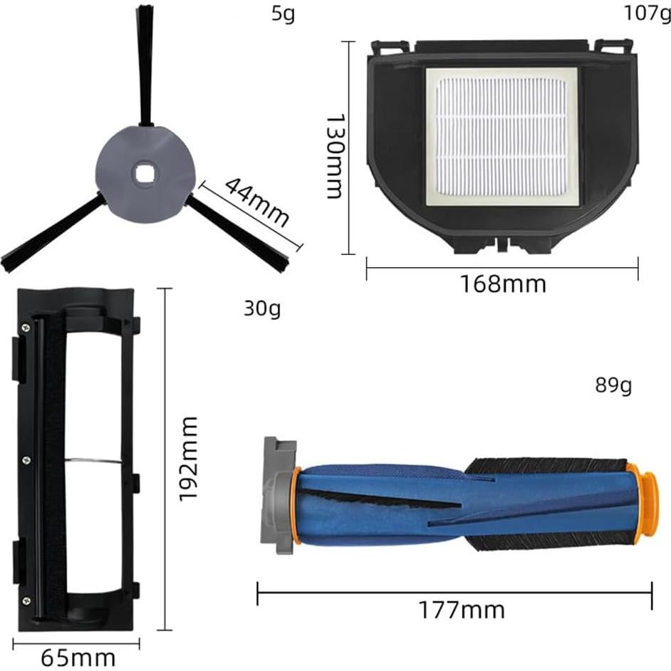 Vacuum Cleaner Accessories for Shark RV2310 RV2310AE Robot Vacuum Cleaner Roller Brush Main Brush Cover Side Brushes Sponge Filter Set Replacement Parts