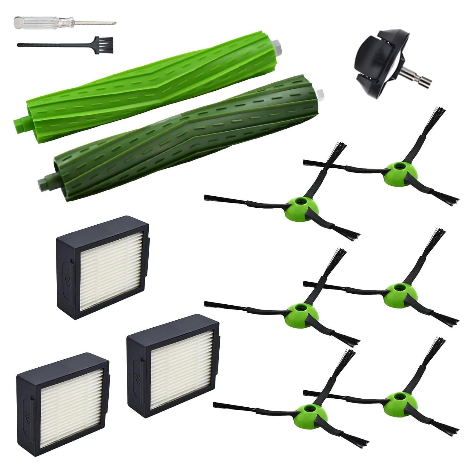 Kit de Repuestos para Aspiradora iRobot Roomba J7 J5 J6 J8 - 1 Rueda, 3 Filtros HEPA, 6 Cepillos Laterales