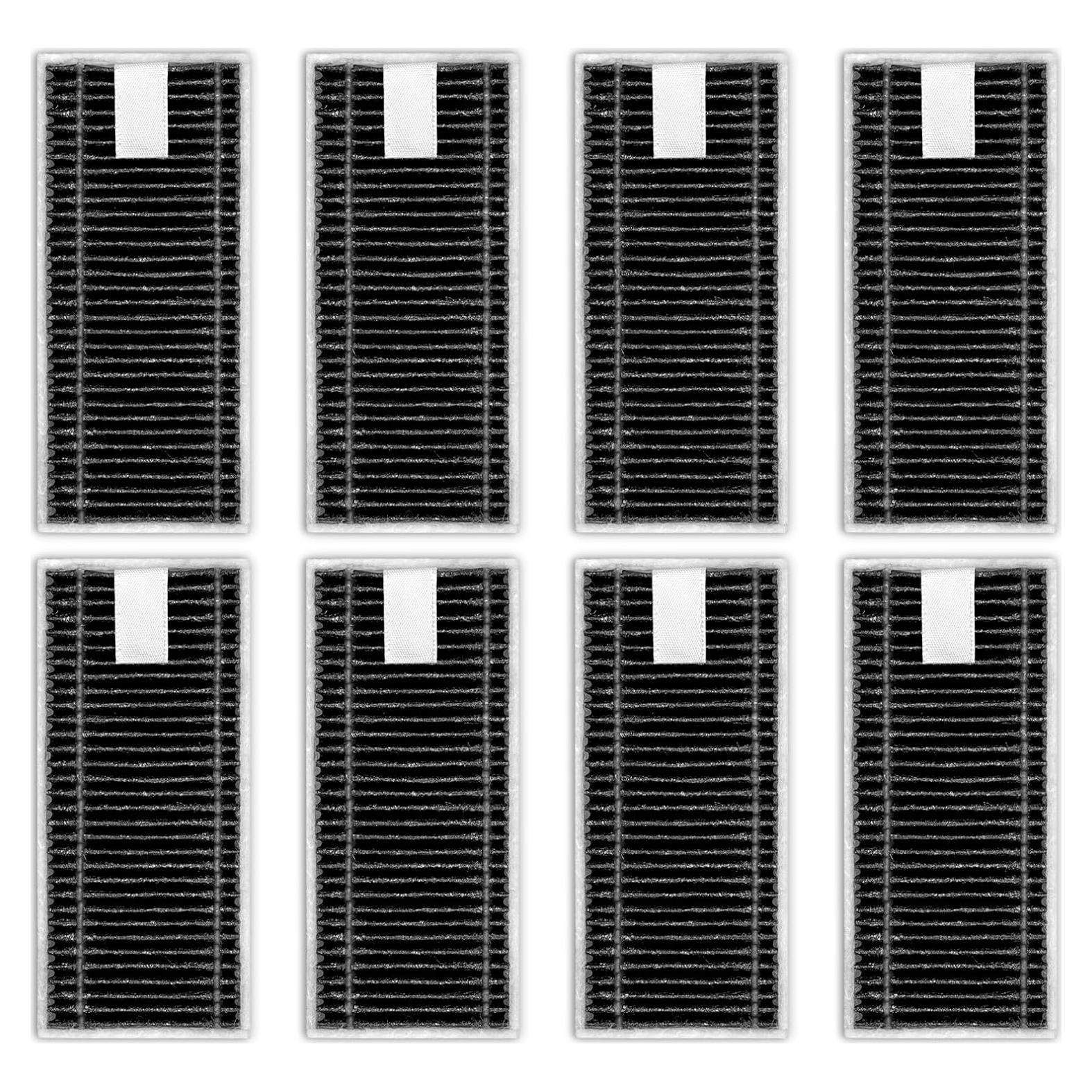 (8 Pack) X9 Pro Omni Replacement HEPA Filters for ECOVACS DEEBOT X8 Pro Omni, X9 Pro Omni, T80 Omni, X8 Omni Robot Vacuum, with Activated Carbon Layer, Filters Accessories Kit, Upright Filter,