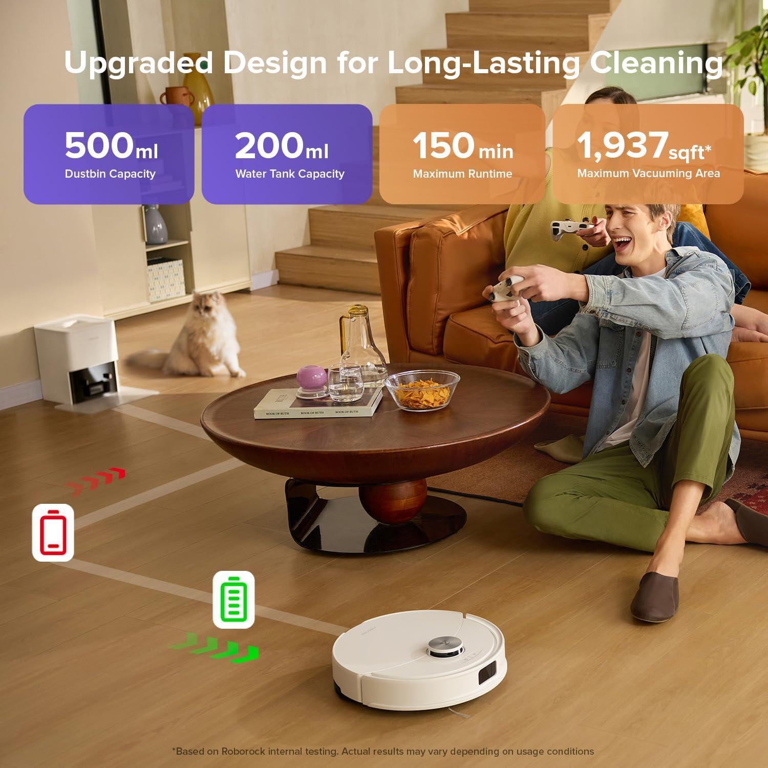 Robot Aspiradora y Mopa Roborock Q10 S5+ Blanca 10,000 Pa