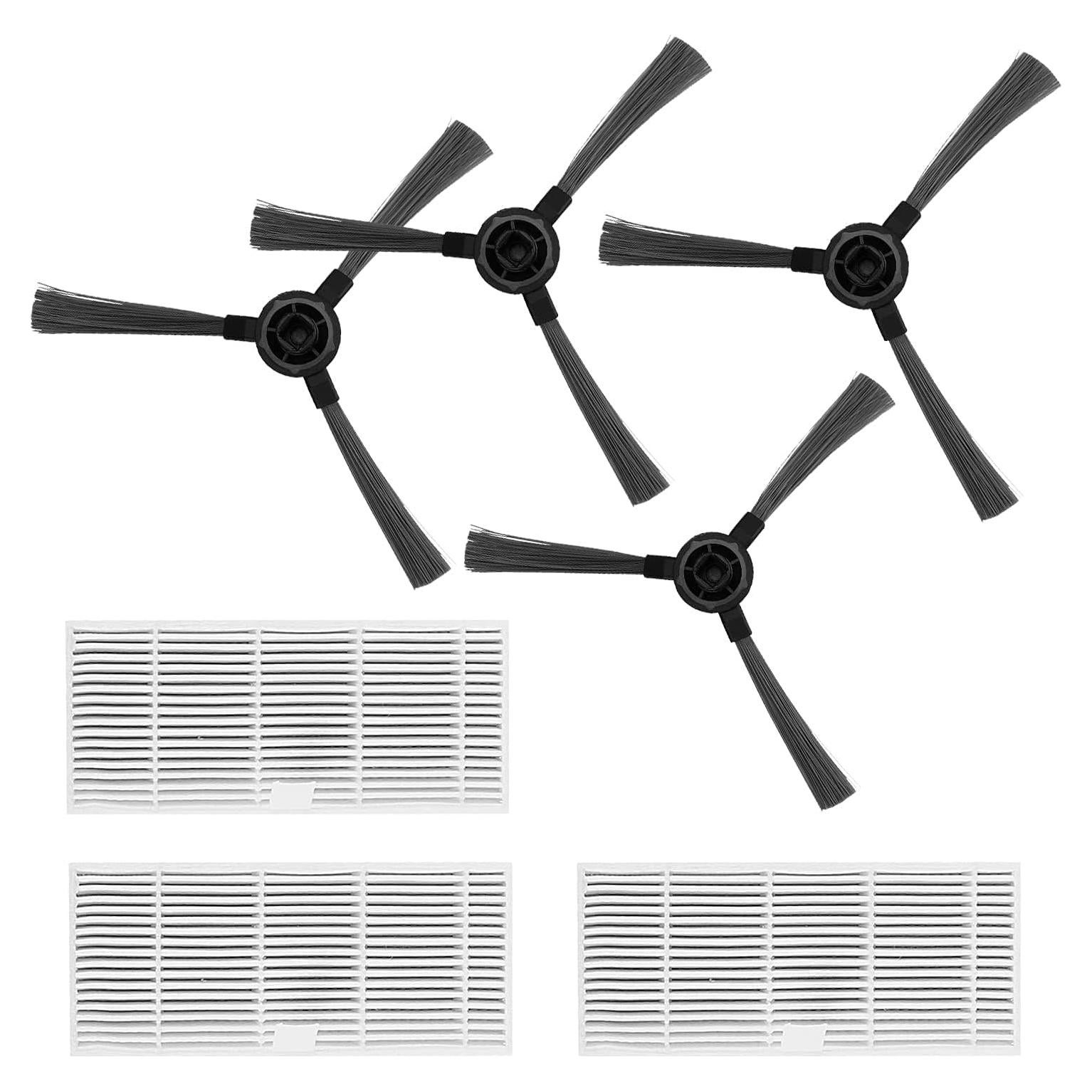 Kit de Repuestos para Aspiradora Robot ZCWA BR151 - 4 Cepillos Laterales y 3 Filtros