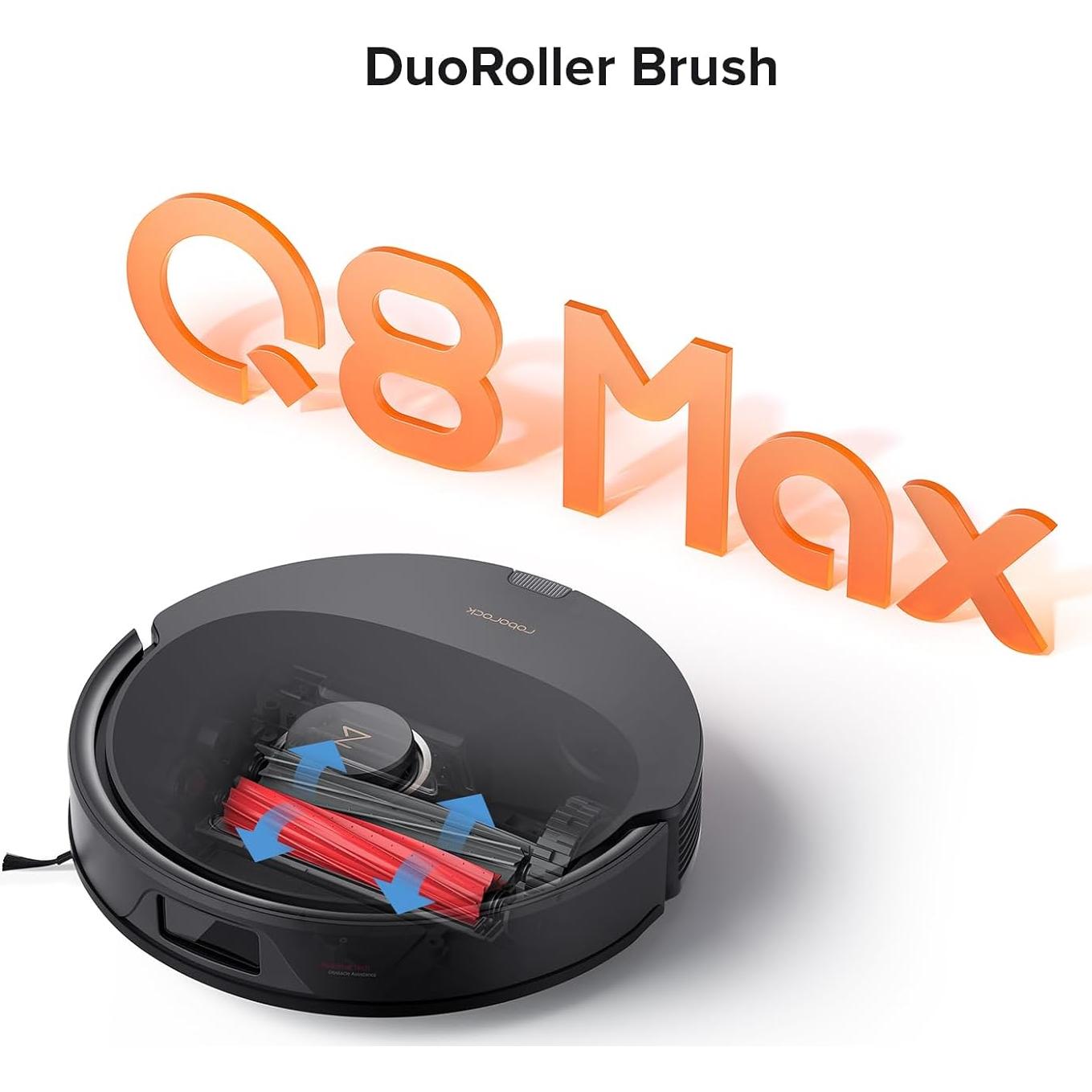 roborock Q8 Max Robot Vacuum and Mop Cleaner and Main Brush Bundle