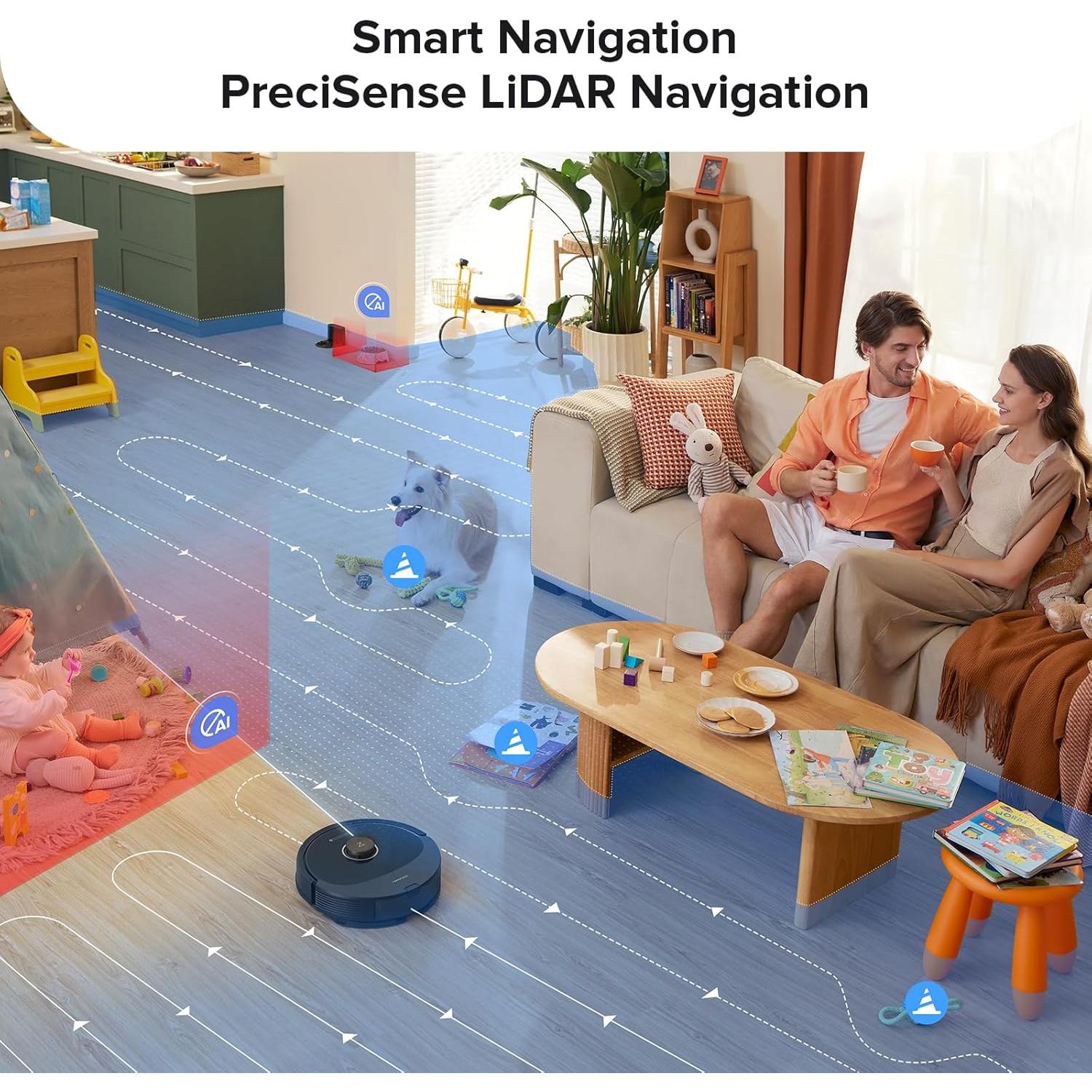 roborock Q8 Max Robot Vacuum and Mop Cleaner and Main Brush Bundle