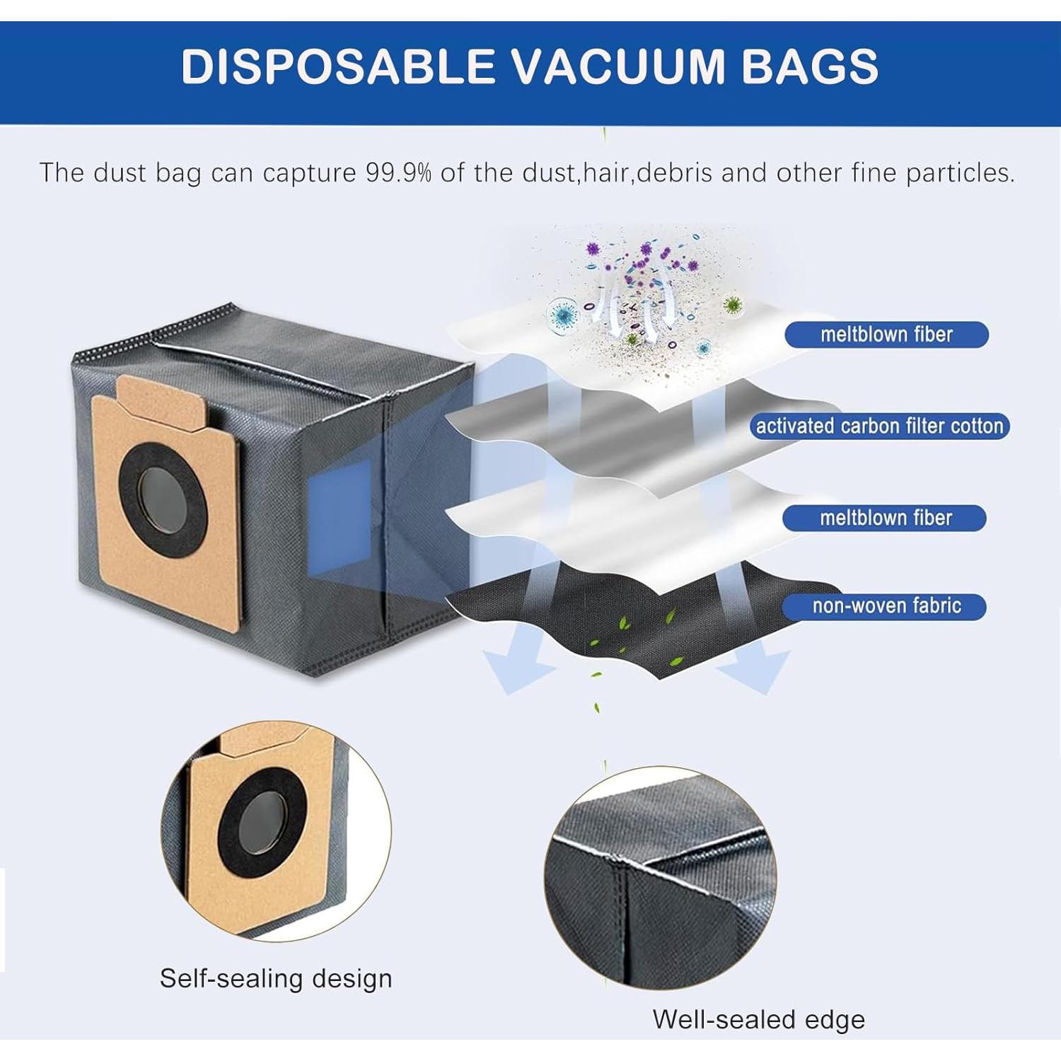 Kit de Repuesto Eufy X8 Pro - 1 Cepillo, 2 Filtros Hepa, 4 Paños