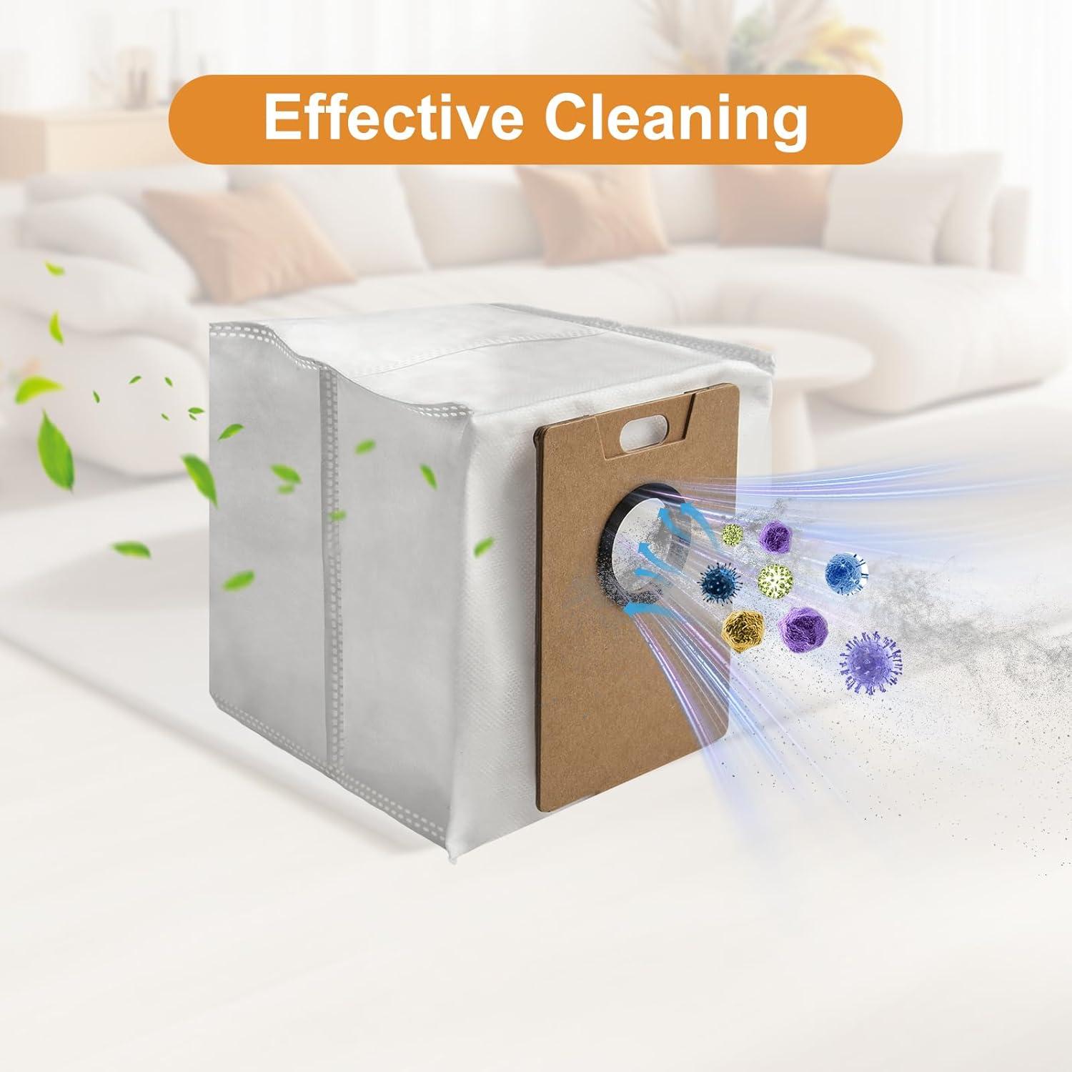 Dust Collection Bags Compatible For Tapo RV30 Max Plus RV20 Max Plus RVA202 Robot Vacuum, Non-Woven Filter Bags,3L Large Capacity Heavy Duty Bags For Home Vacuum