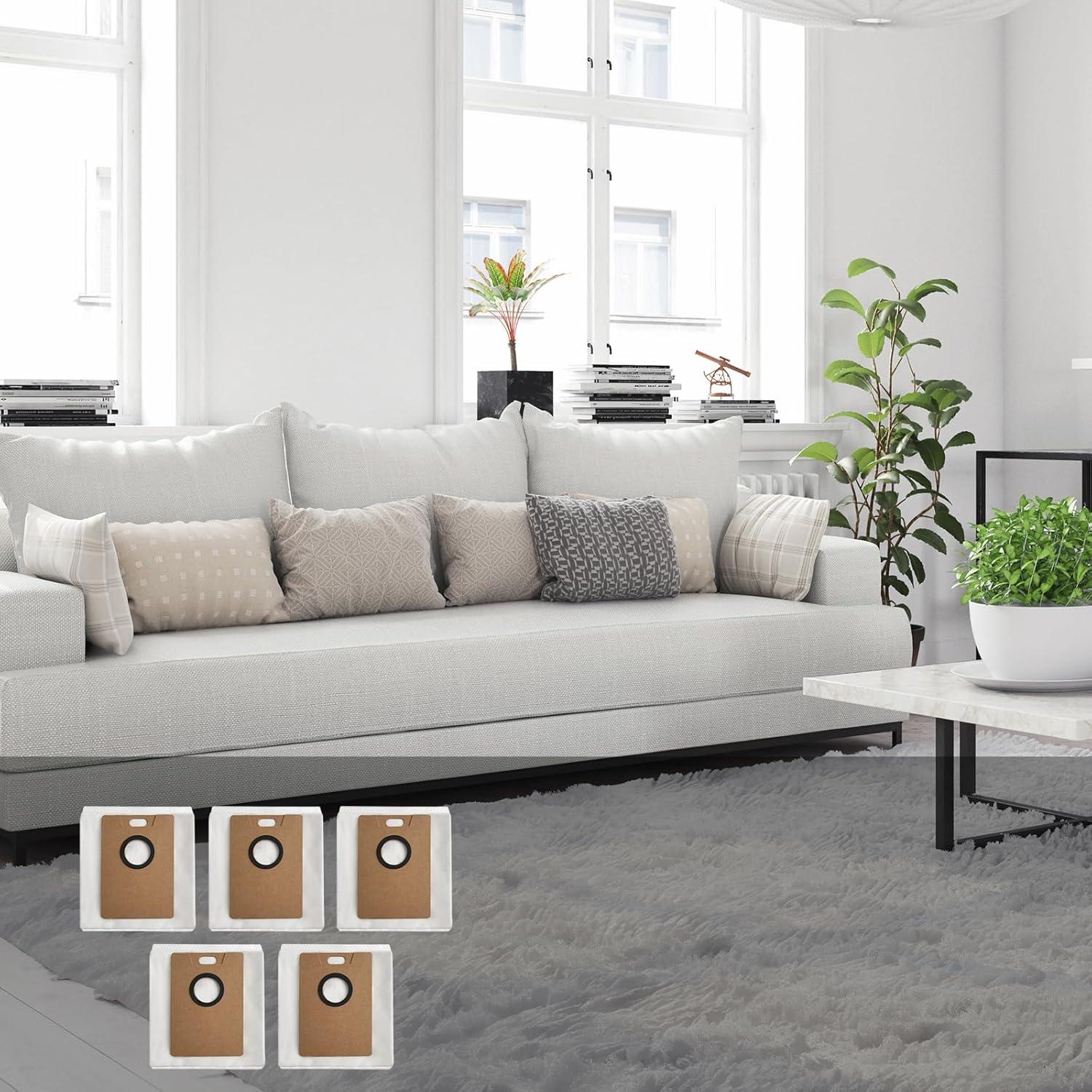 Dust Collection Bags Compatible For Tapo RV30 Max Plus RV20 Max Plus RVA202 Robot Vacuum, Non-Woven Filter Bags,3L Large Capacity Heavy Duty Bags For Home Vacuum