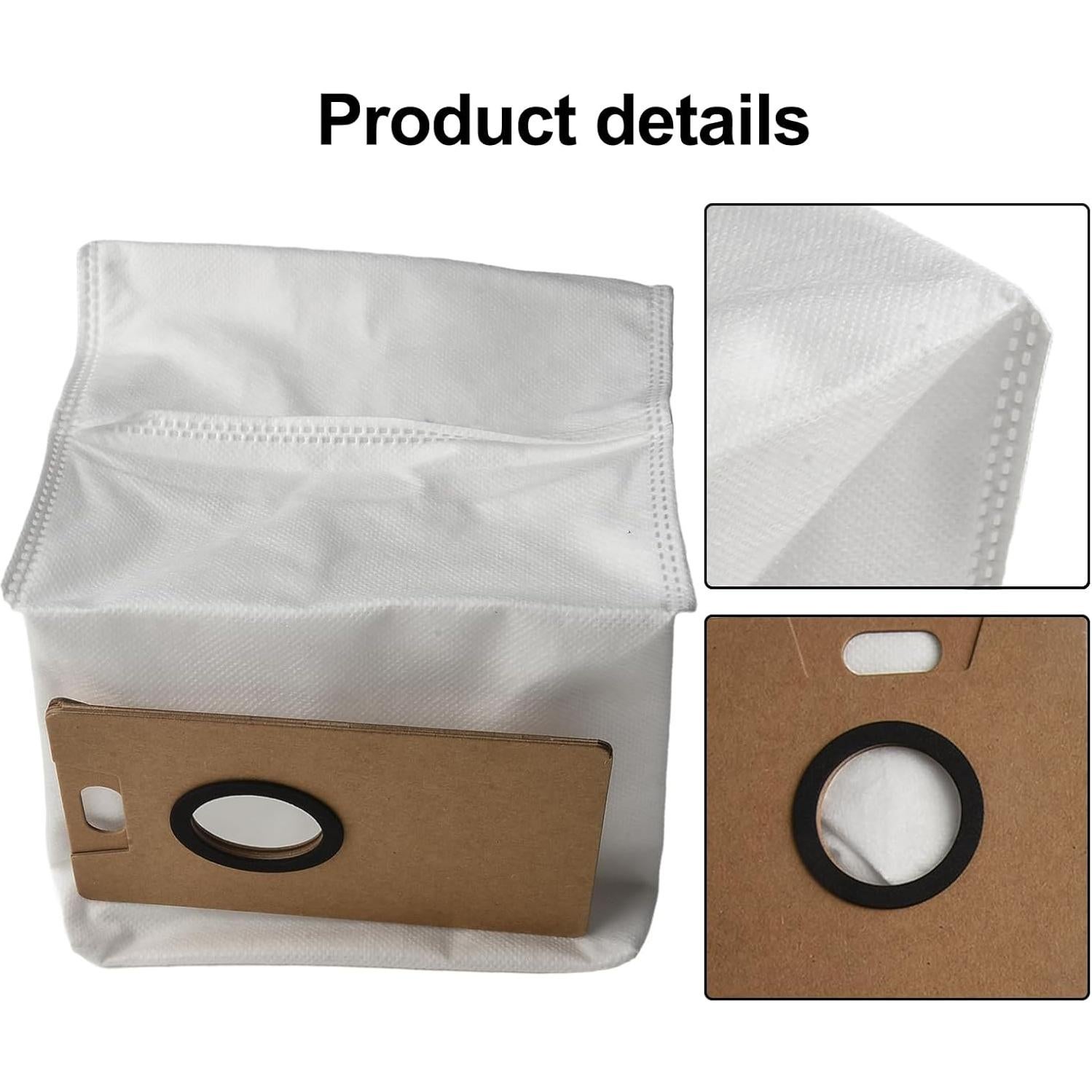 Dust Collection Bags Compatible For Tapo RV30 Max Plus RV20 Max Plus RVA202 Robot Vacuum, Non-Woven Filter Bags,3L Large Capacity Heavy Duty Bags For Home Vacuum