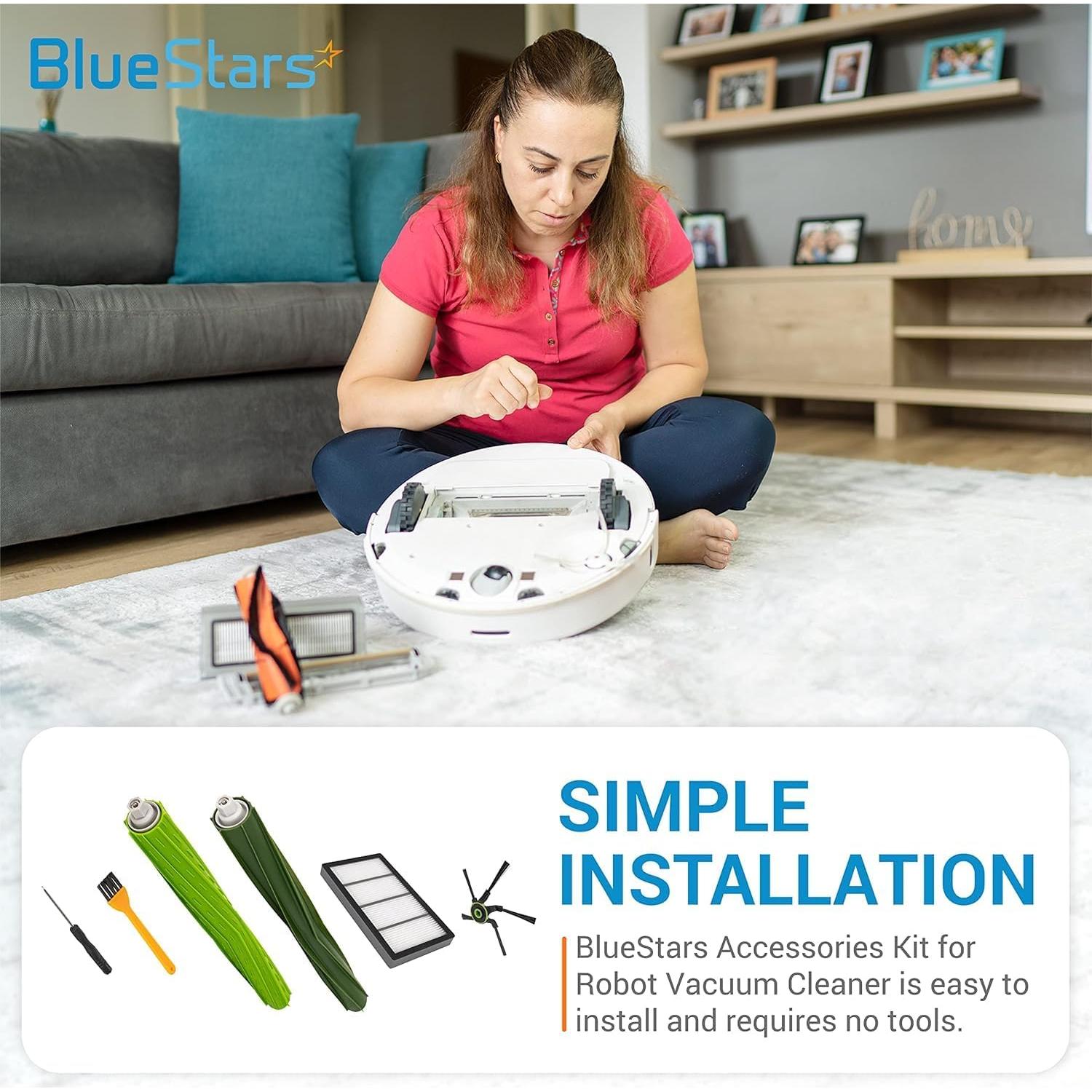 Kit de Repuestos BlueStars para iRobot Roomba s9 9150 - 2 Cepillos, 4 Filtros