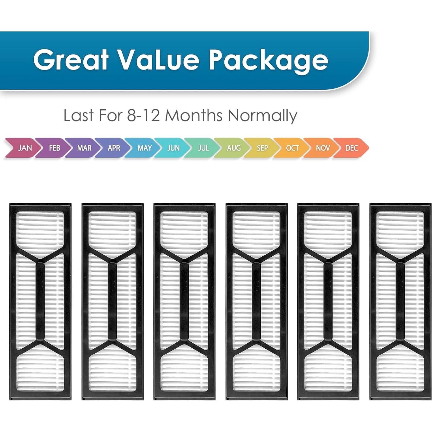Paquete de 6 Filtros HEPA KEYKAO para Eufy Omni S1 Pro