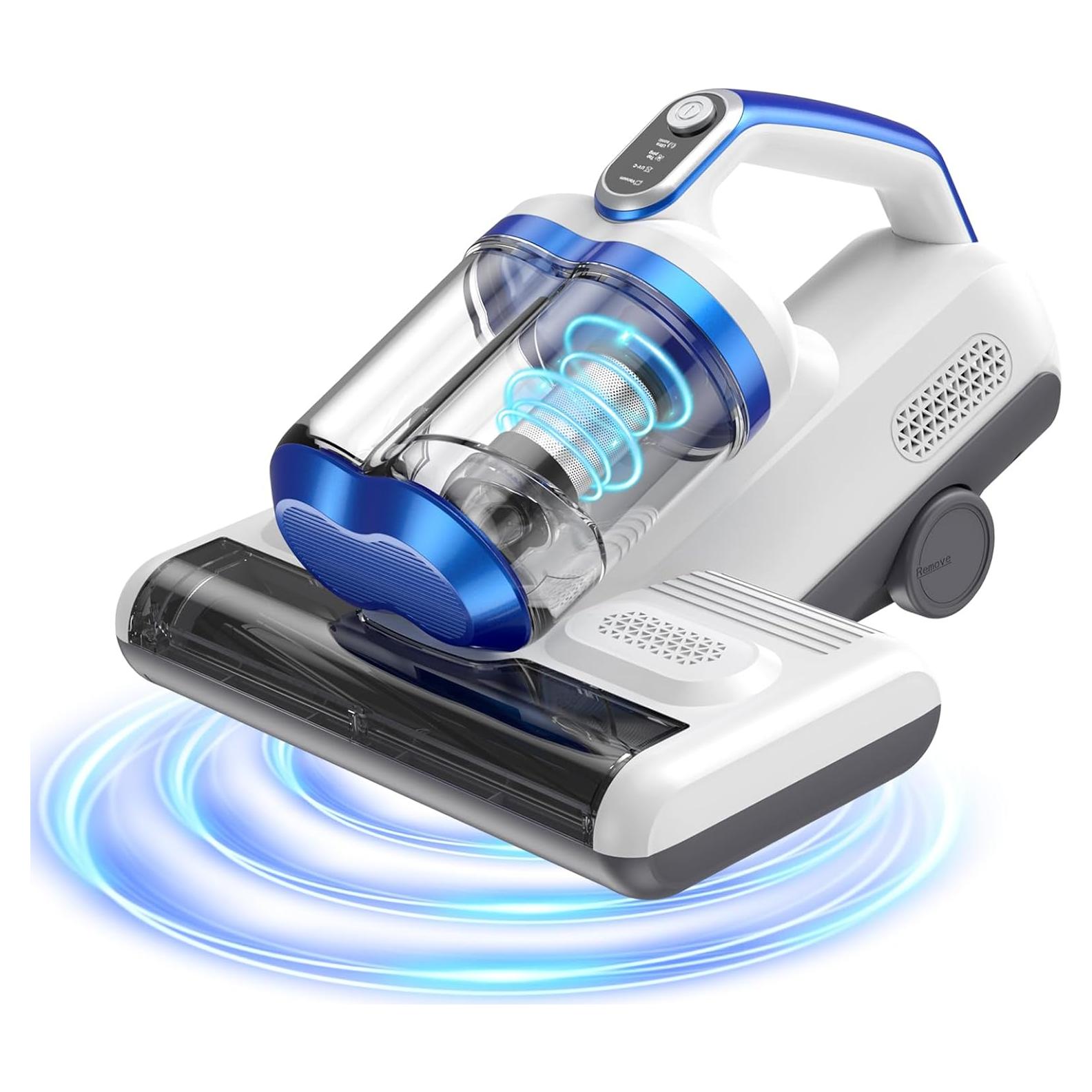 Mattress Vacuum Cleaner Bed Vacuum with 30000 RPM/Min Dual Brushroll Rotation &, 10'' Dual Widened Suction Port (KM-PA1600-SE)