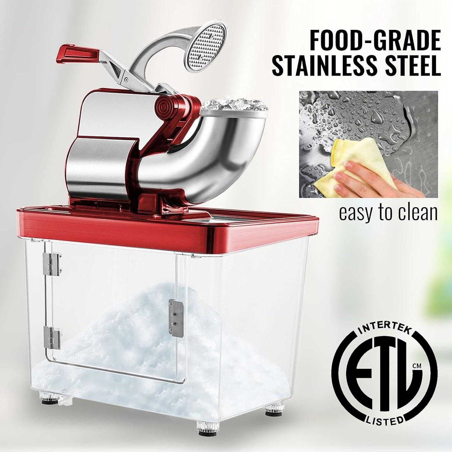 Máquina de Hielo VEVOR 300W 661 kg/h Doble Cuchilla 50L