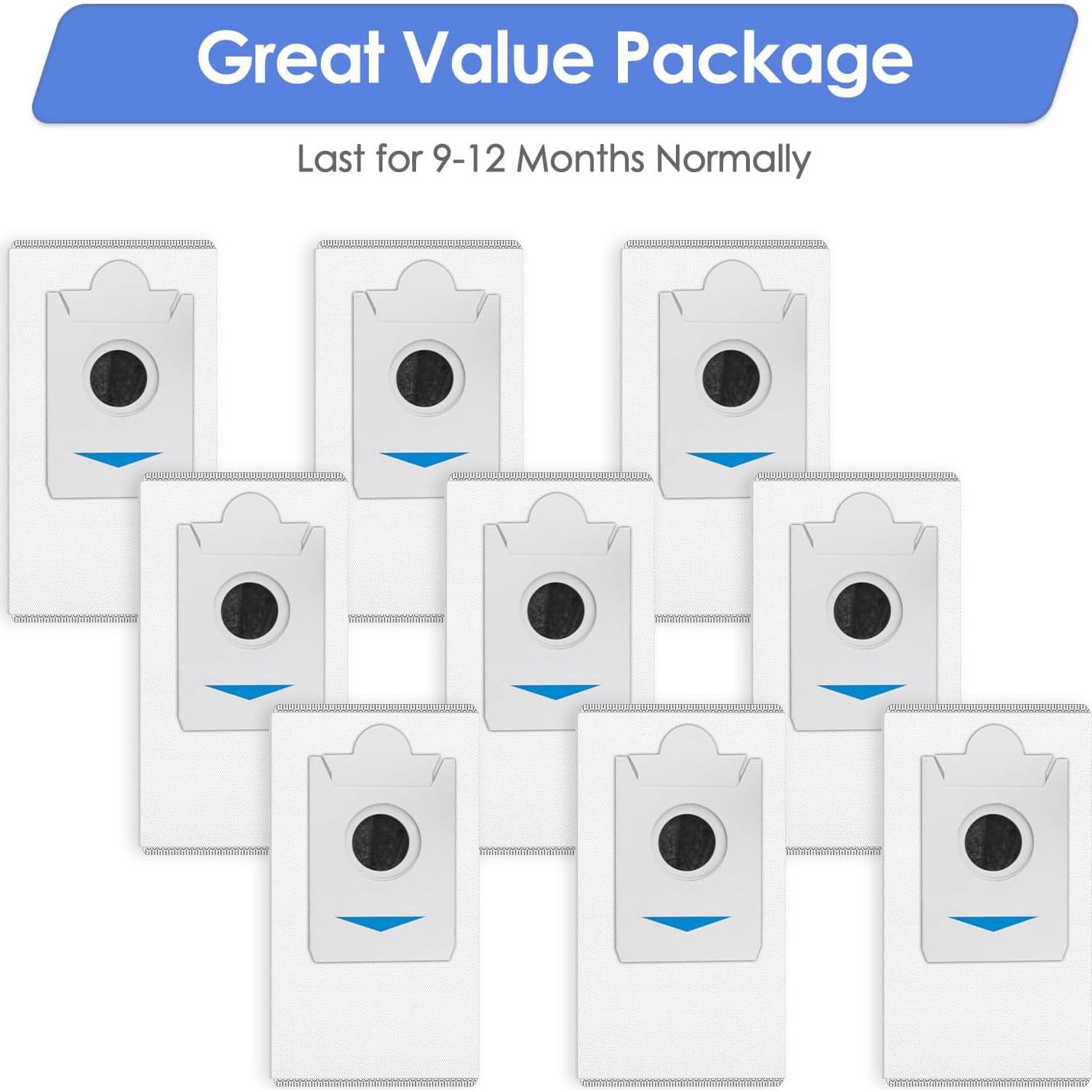 9 Bolsas de Polvo FILTERIST para ECOVACS DEEBOT X5 Pro Omni