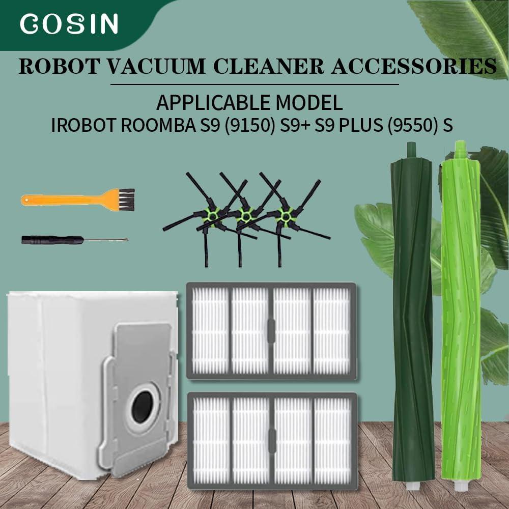 Kit de Repuesto COSIN para Roomba S9/S9+ - 2 Cepillos, 10 Filtros