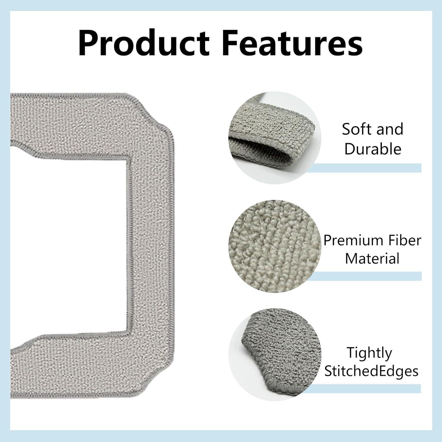 Cleaning Rag for ECOVACS Winbot Mini Window Vacuum Cleaner Robot, Washable and Reusable Winbot Mini Mop Pad Accessories, 12 Pcs Mop Cloth Replacement, No. W-CC02-0012