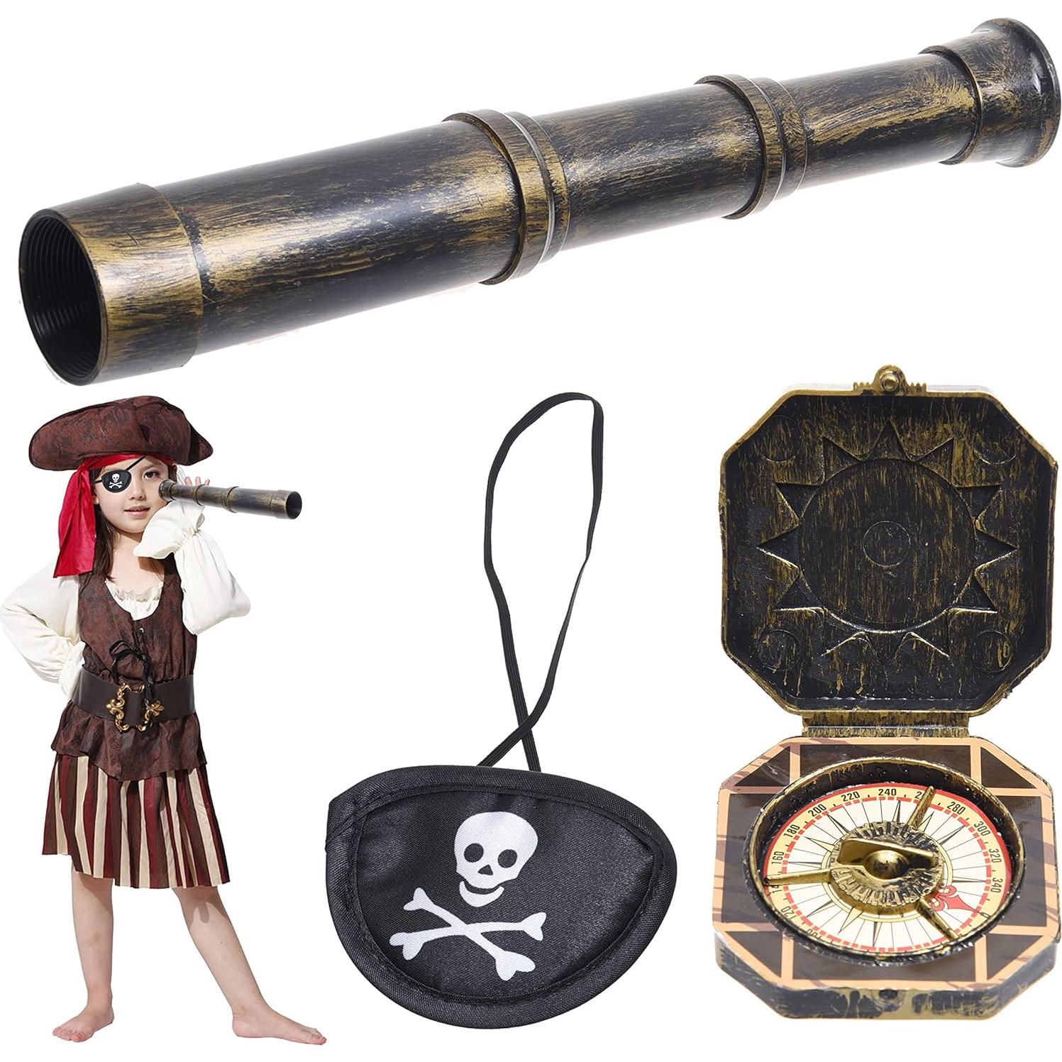 Accesorio de Telescopio Eco-Fused con Brújula y Parche Pirata