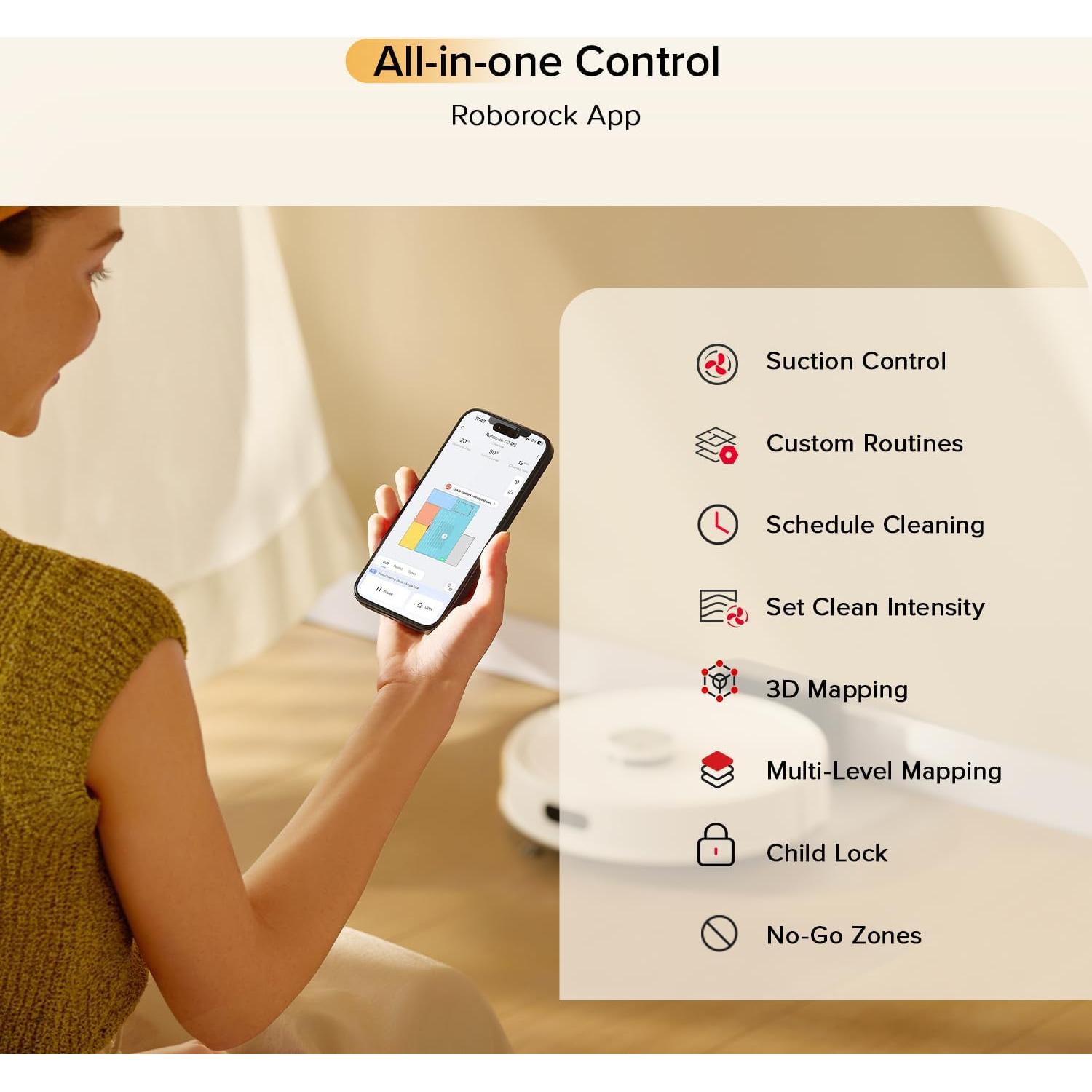 Robot Aspiradora y Mopa Roborock Q7 M5 Blanca 10,000 Pa