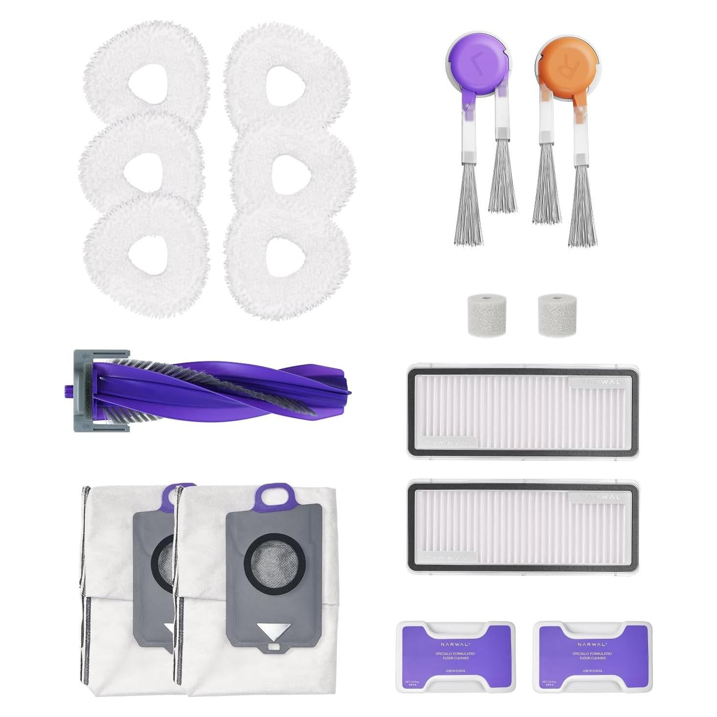 Accesorios para Aspiradora Robot NARWAL Freo Z10 - 1 Cepillo, 3 Mopas
