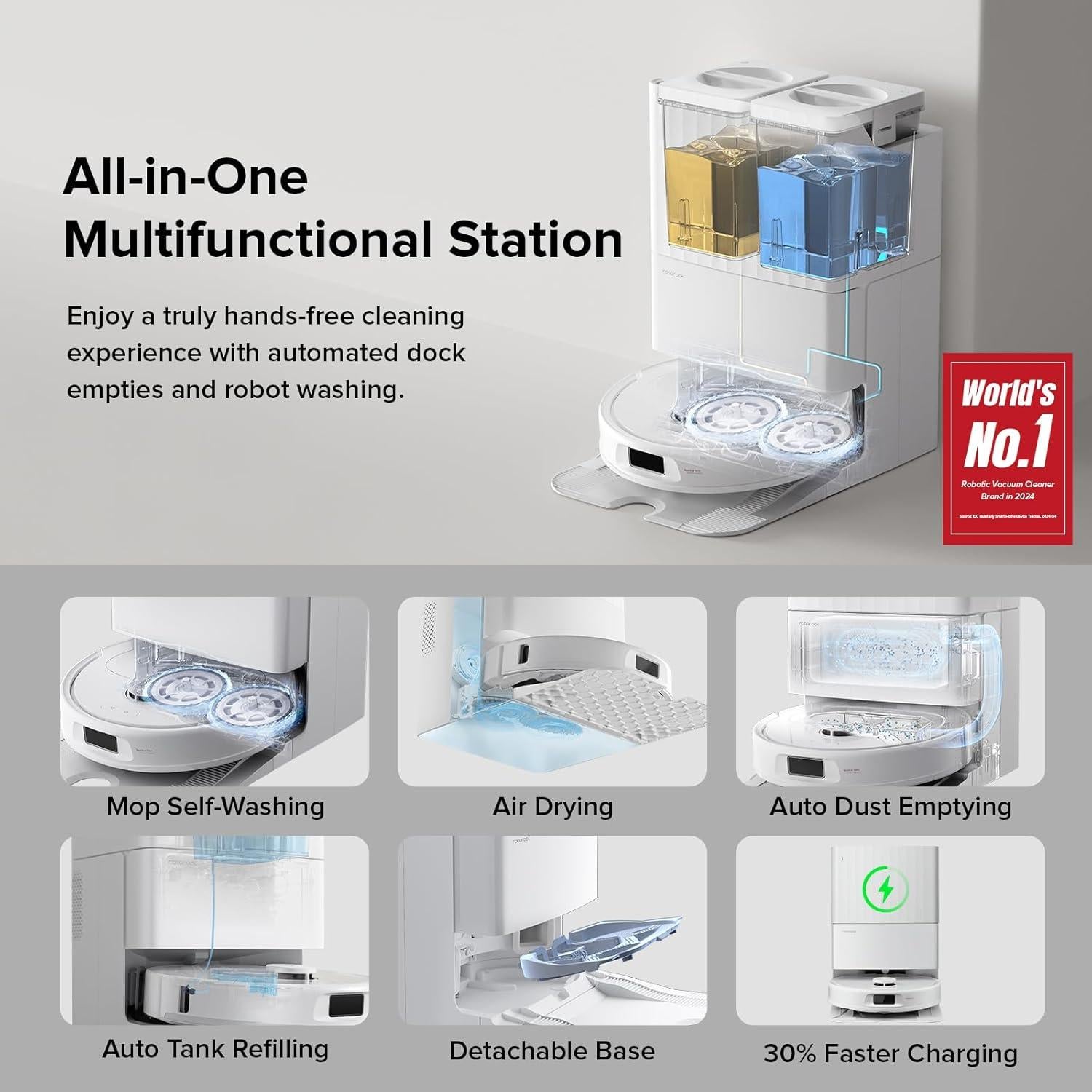 Robot Aspirador y Mopa Roborock QV 35A con Estación Automática