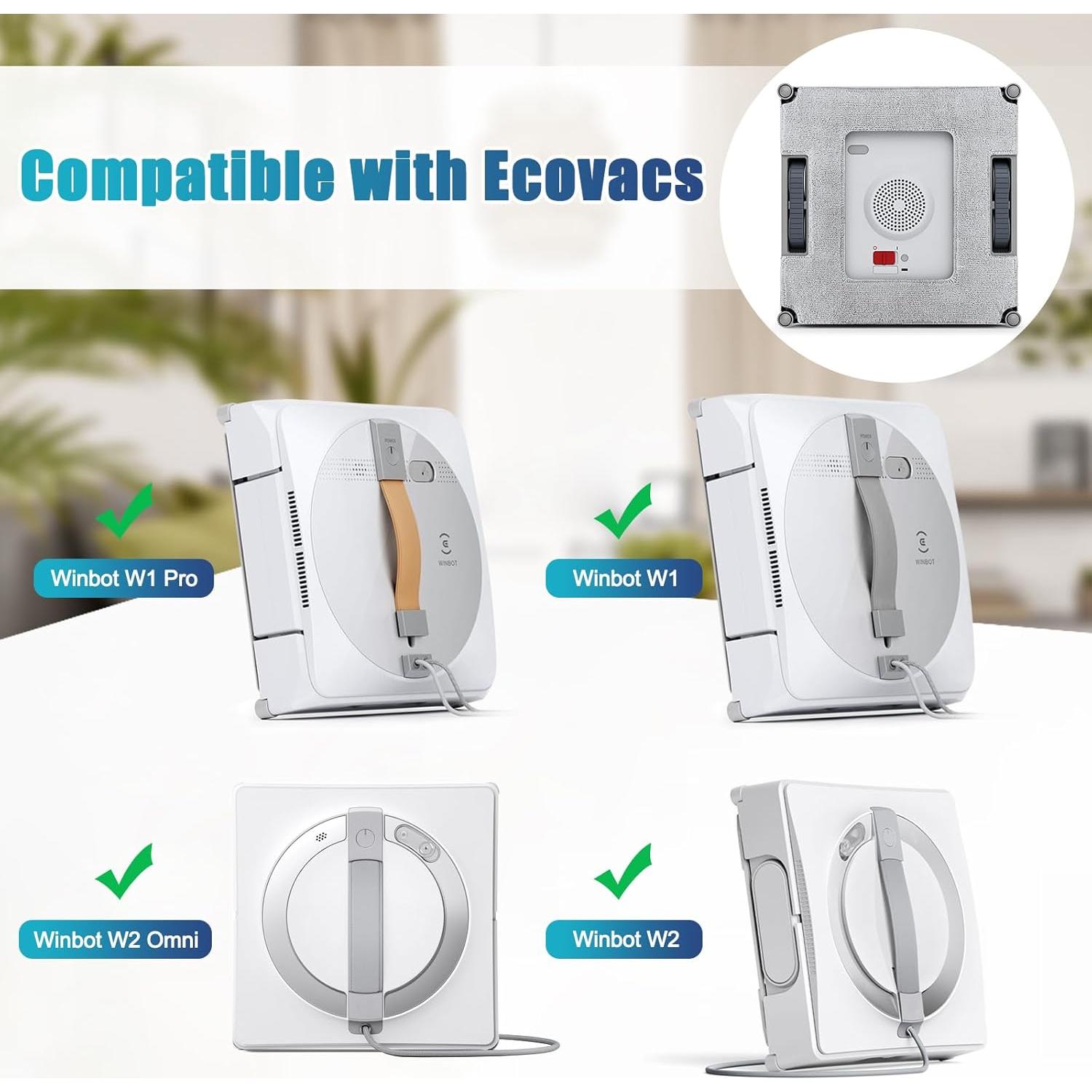 Paquete de 6 paños de limpieza Moupaa para Ecovacs WINBOT