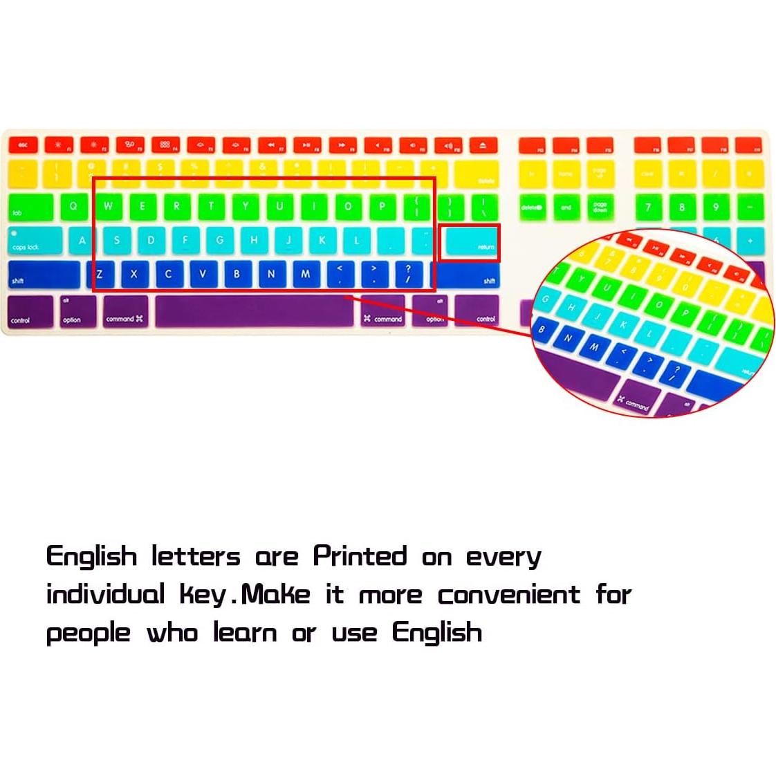 Cubierta de Silicona HRH Arcoíris para Teclado iMac A1243