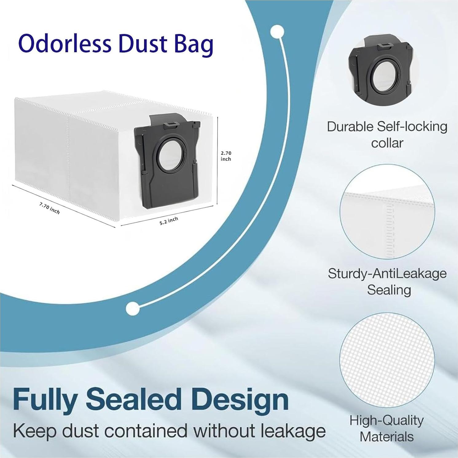 Bolsas de Polvo Jpbaisqic para Aspiradora Dreame D10 Plus Gen 2 - 9 Piezas