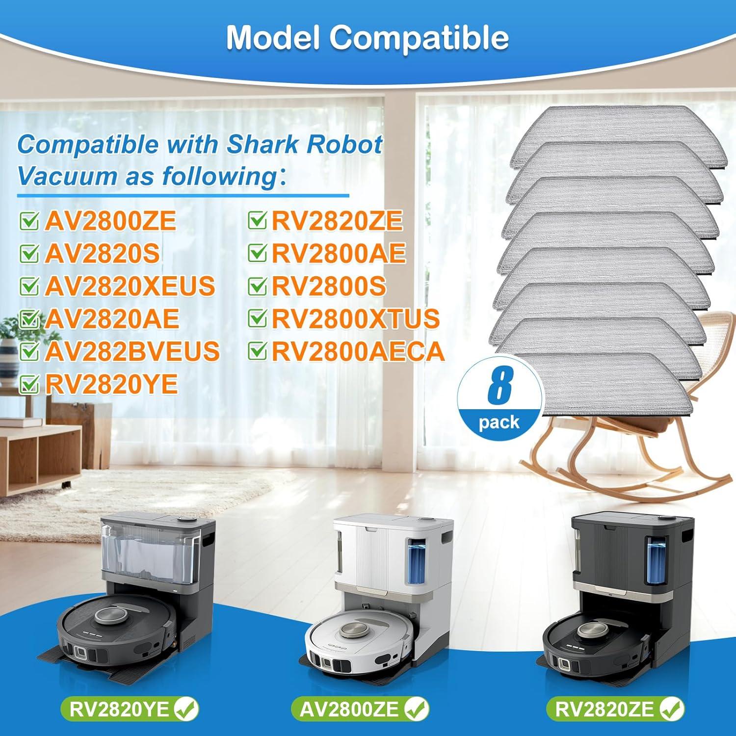 8 Almohadillas de Mopa Reemplazo Shark RV2820YE AV2800ZE