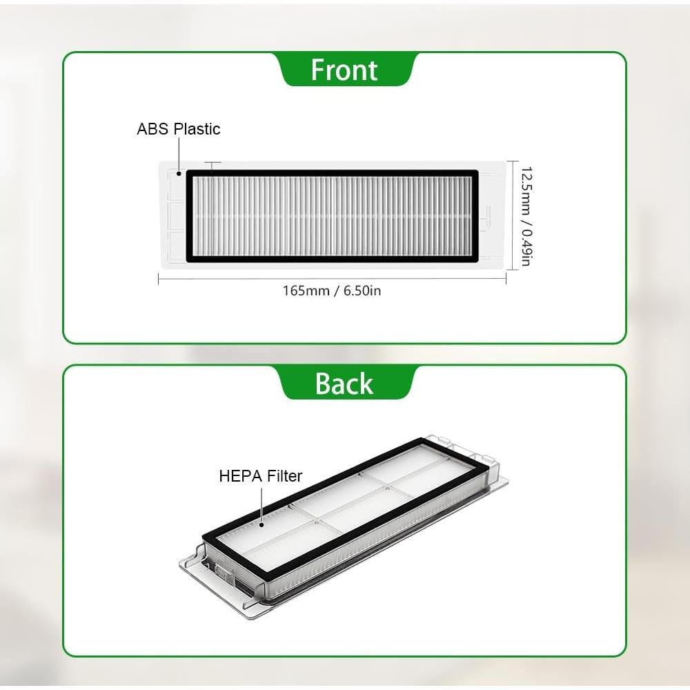 Neutop Replacement Accessories Kit Compatible with Roborock S6 S6 Pure S5 S5 Max S4 E4 E20 E25 E35 C10 S50 Robot Vacuum Parts with 2 Main Brush 4 Filter 4 Side Brush 1 Cleaning Tool
