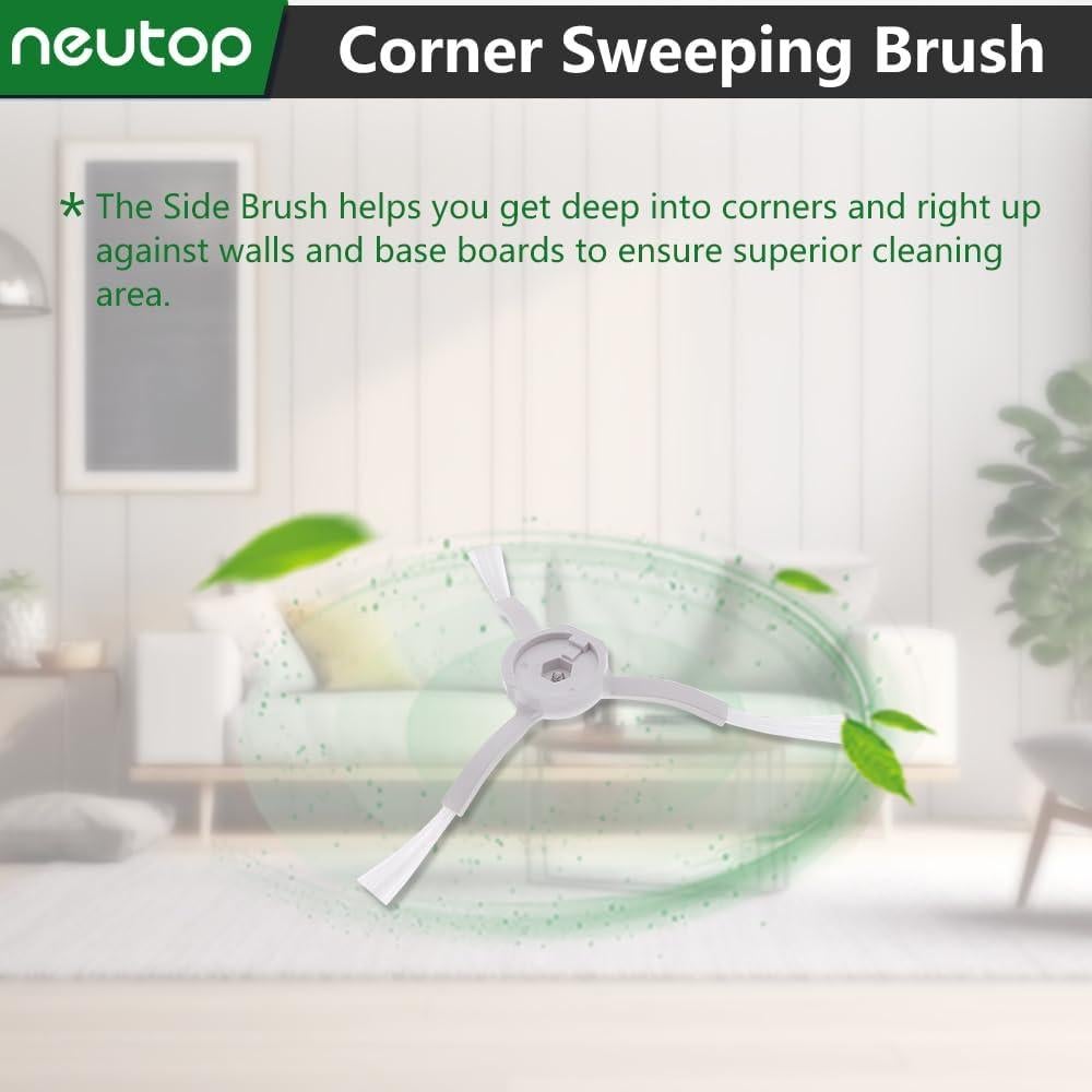 Neutop Replacement Accessories Kit Compatible with Roborock S6 S6 Pure S5 S5 Max S4 E4 E20 E25 E35 C10 S50 Robot Vacuum Parts with 2 Main Brush 4 Filter 4 Side Brush 1 Cleaning Tool