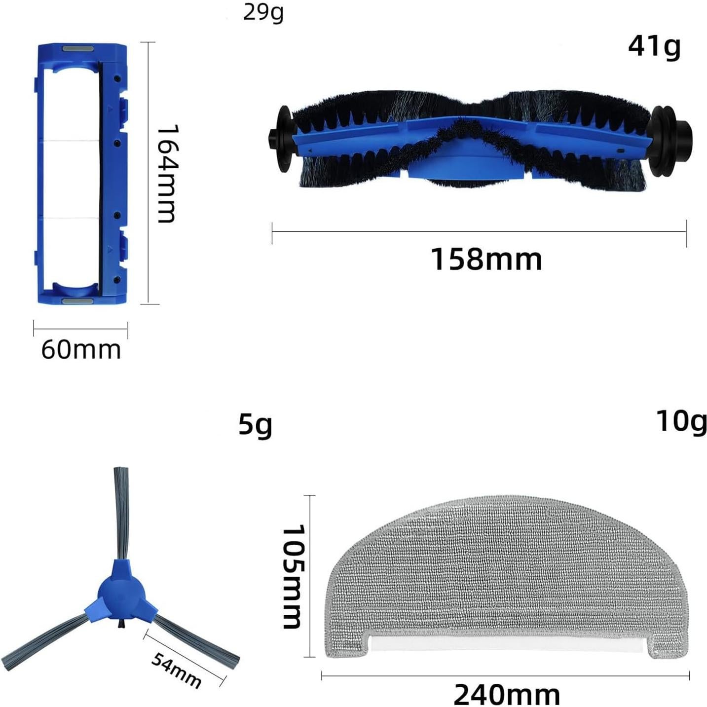 Kit de Repuesto para Aspiradora Robot Eufy G40 - 5 Paños de Mopa