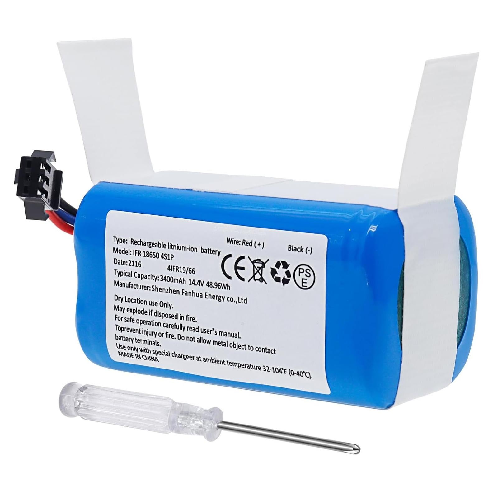 Batería de Reemplazo 14.4V 3400mAh Li-ion para Aspiradora AIRROBO P20