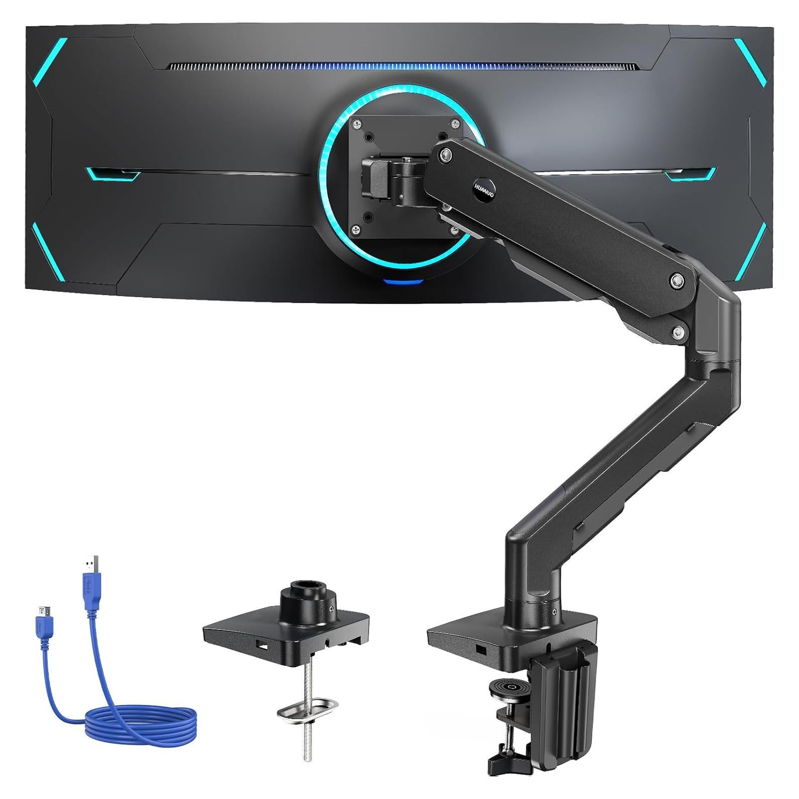 Brazo de Monitor HUANUO Ajustable para Pantallas 49" Negro