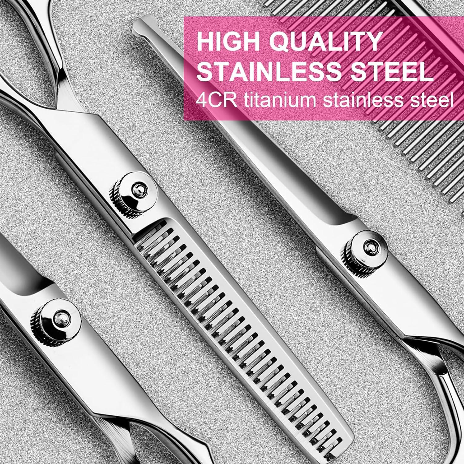 Kit de Tijeras para Perros 5 en 1 Mucheng Rosa