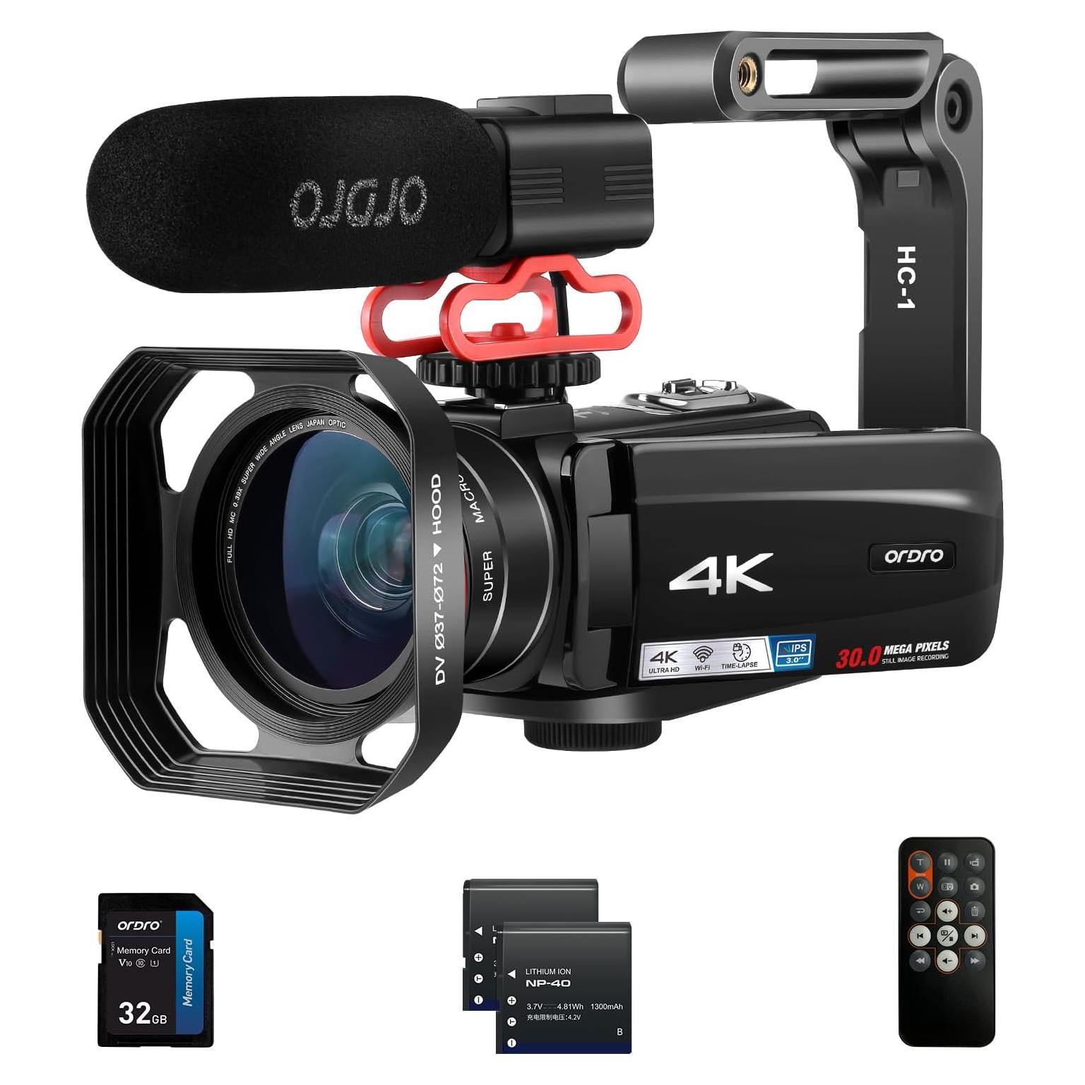 Cámara Camcorder 4K ORDRO Z88 30MP Zoom 10X WiFi