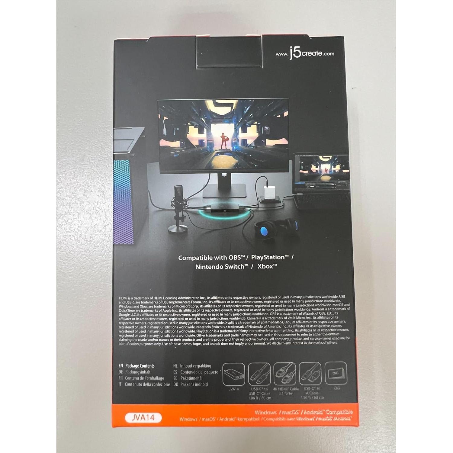 Tarjeta de Captura de Video 4K j5create JVA14 con Passthrough 60W