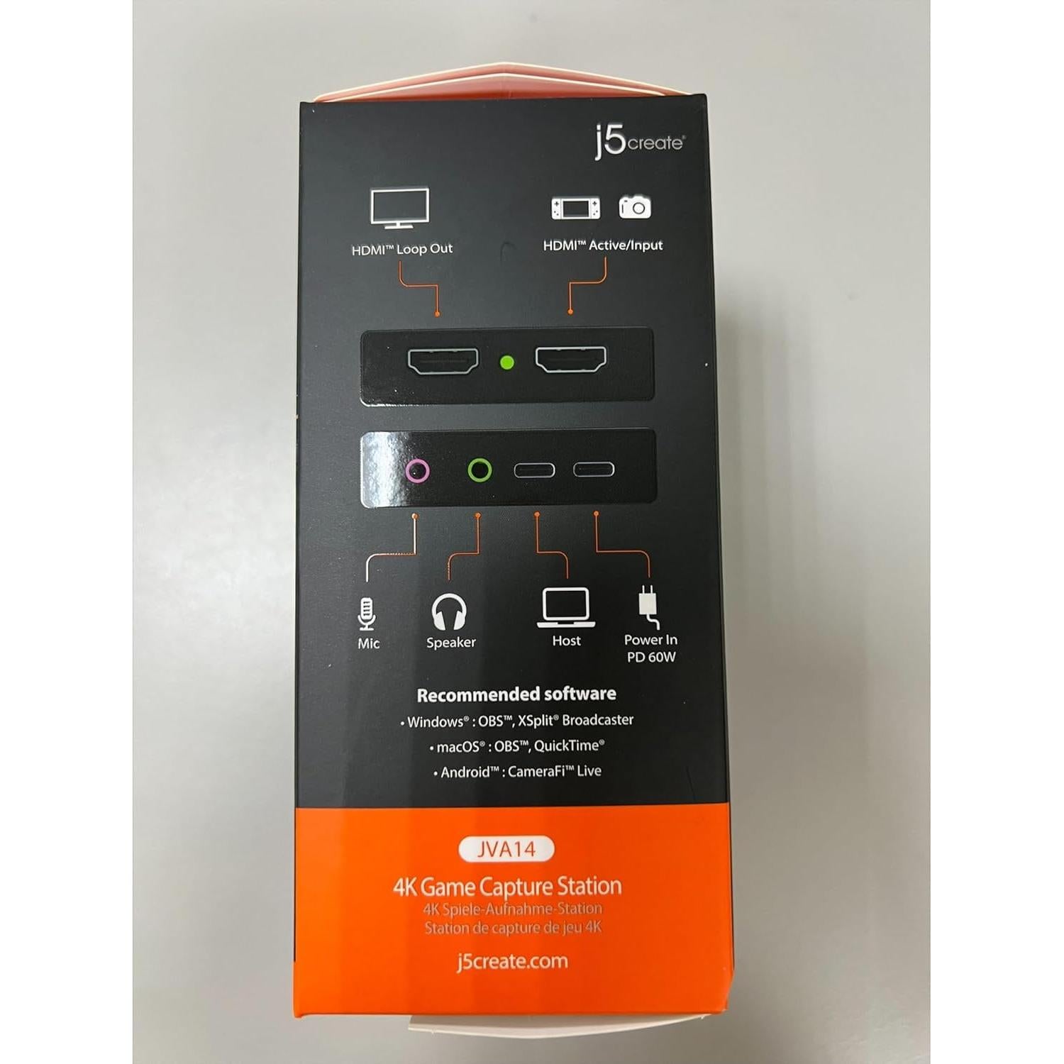 Tarjeta de Captura de Video 4K j5create JVA14 con Passthrough 60W