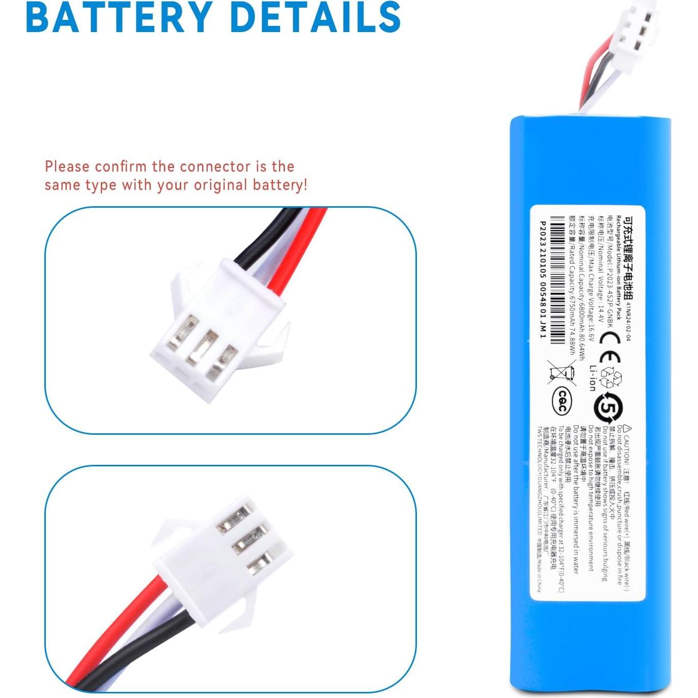 Batería de Reemplazo 6800mAh 14.4V para Robot Aspiradora Coredy L900