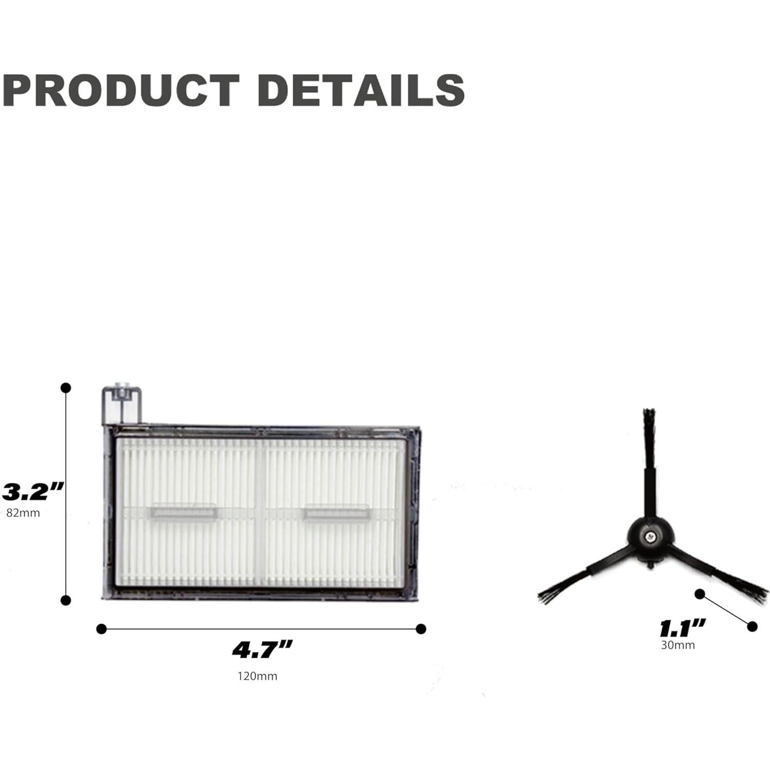 Piezas de Repuesto Eufy X8 Pro - 12PC Filtro Hepa y Barrido Lateral