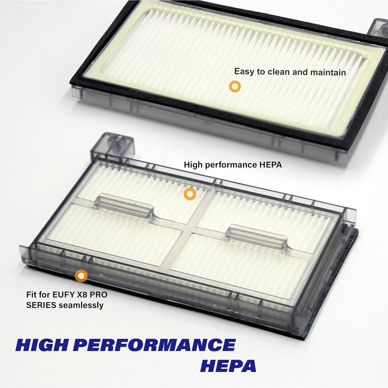 Piezas de Repuesto Eufy X8 Pro - 12PC Filtro Hepa y Barrido Lateral