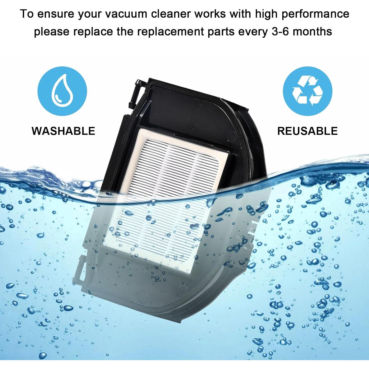 Kit de Repuestos para Aspiradora KingBra RV2310 - 6 Cepillos, 4 Filtros HEPA