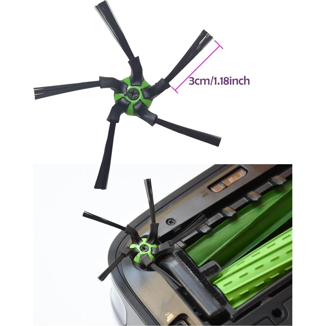 Piezas de Repuesto DrAer para iRobot Roomba S9/S9+ - 1 Rueda, 2 Neumáticos, 1 Cepillo Lateral