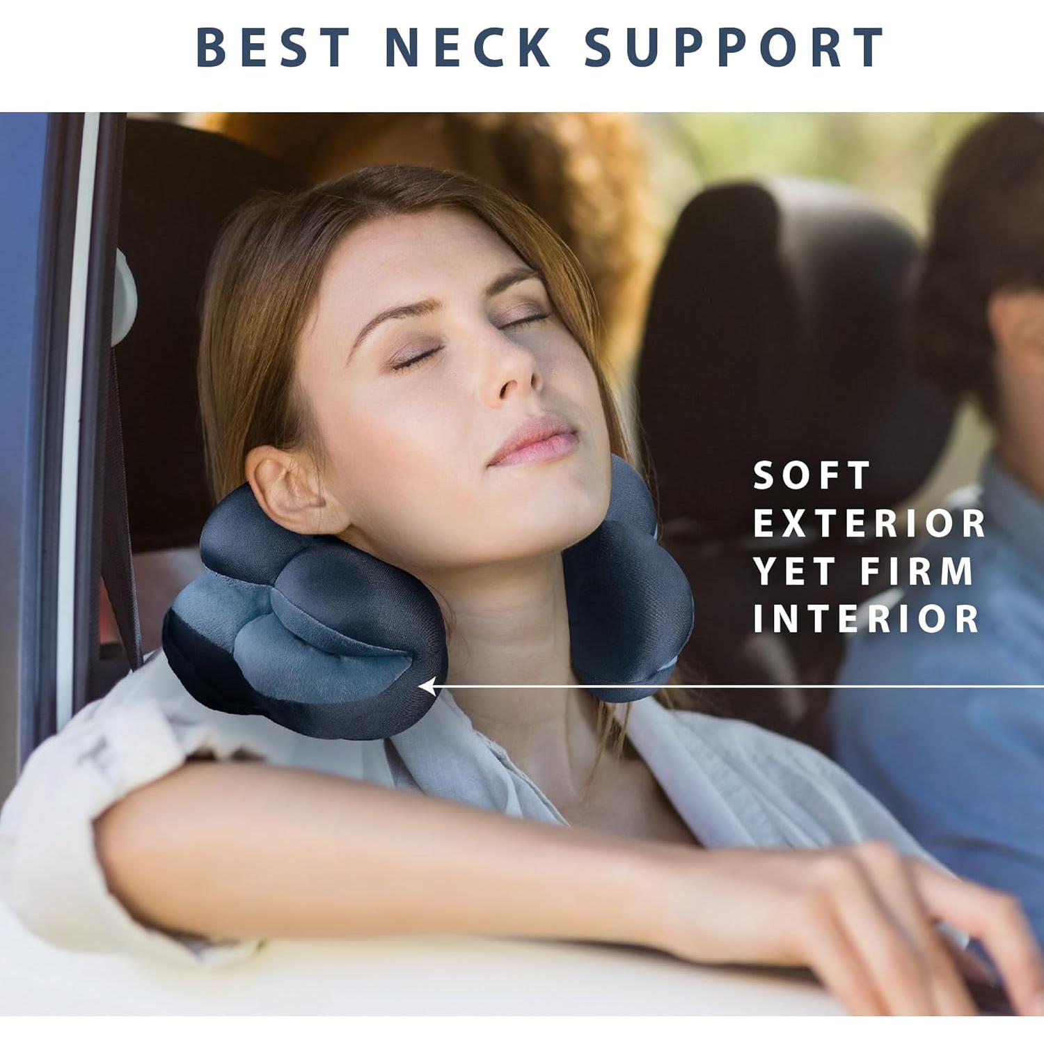 Almohada Total Pillow Donut Ajustable para Viaje - 2 Paquete Azul