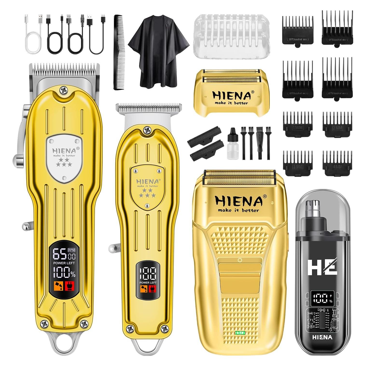 Kit de Cortapelos Profesional HIENA PRO Oro Inalámbrico
