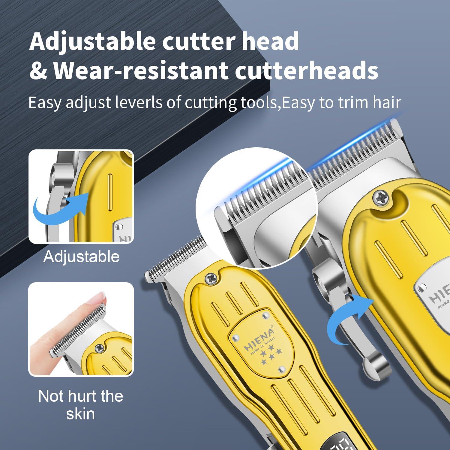 Kit de Cortapelos Profesional HIENA PRO Oro Inalámbrico