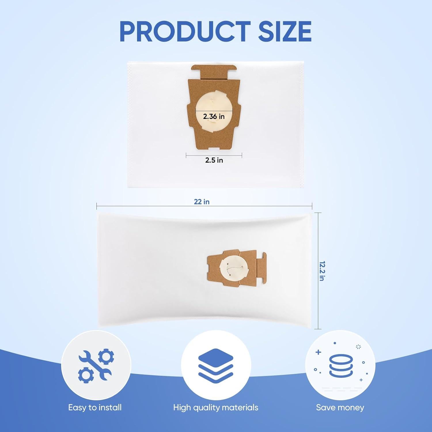 Paquete 12 Bolsas Vacío HEPA LBLVBNEWD 204814 para Aspiradora