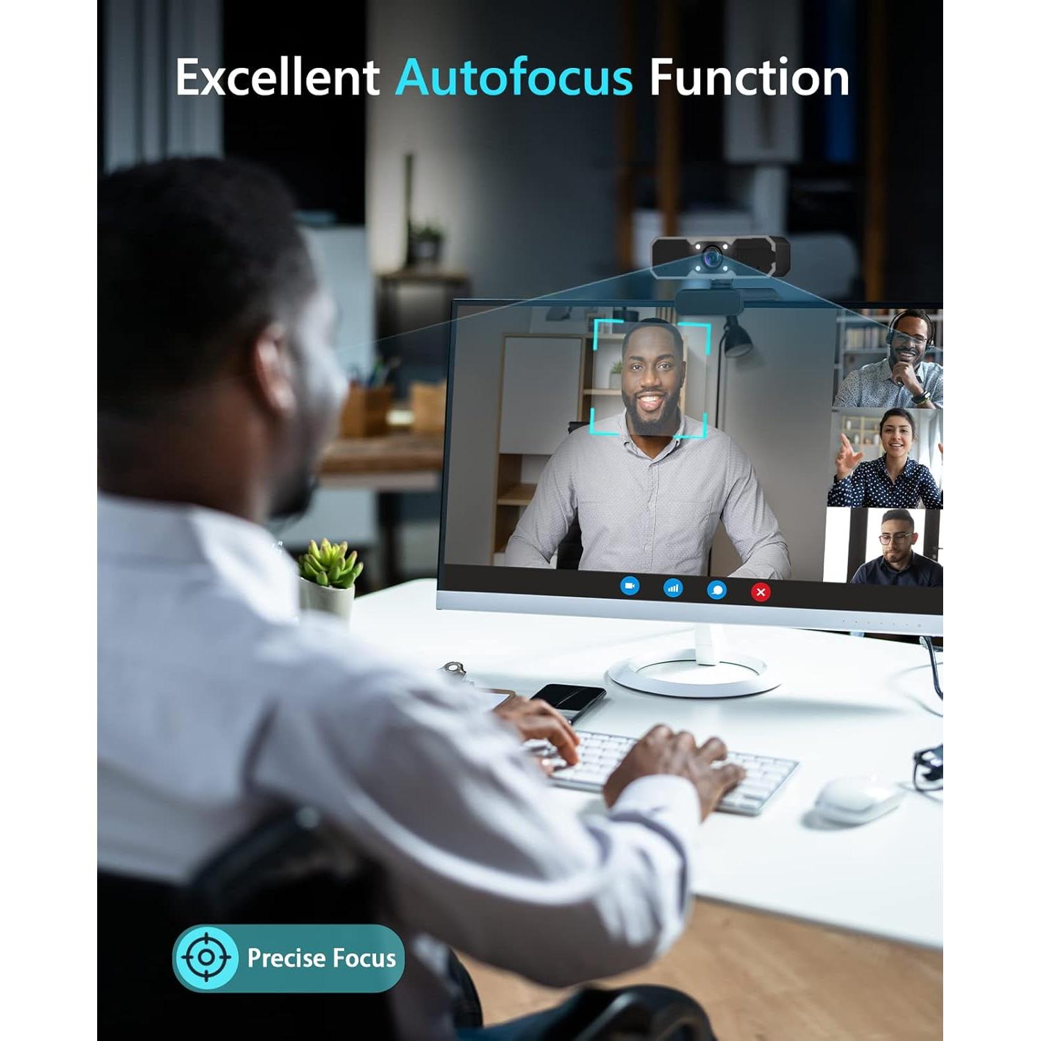 Cámara Web Streaming NBPOWER 1080P 60FPS con Micrófono y Luz