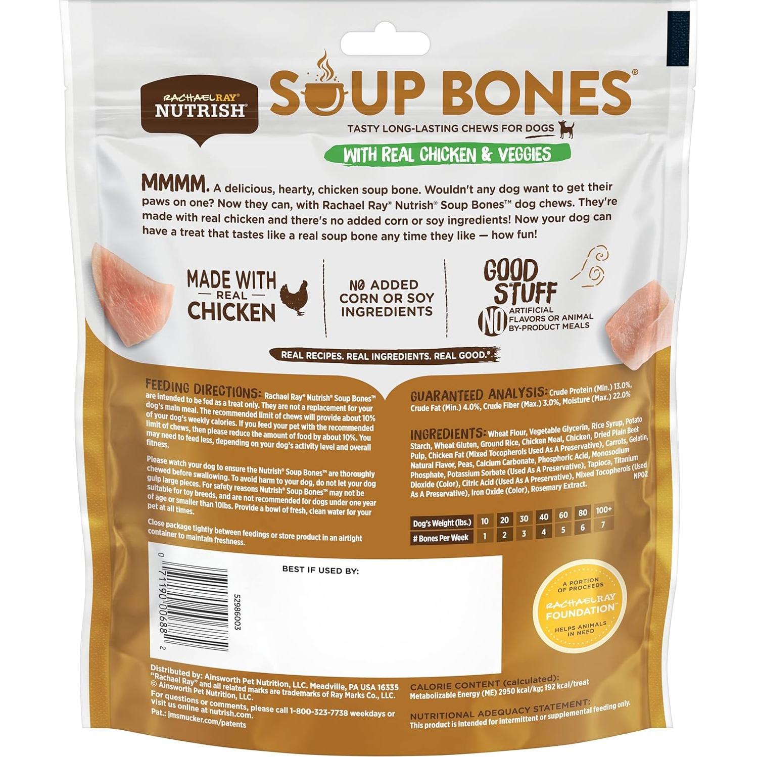 Galletas para Perros Rachael Ray Nutrish Huesos de Sopa 357g