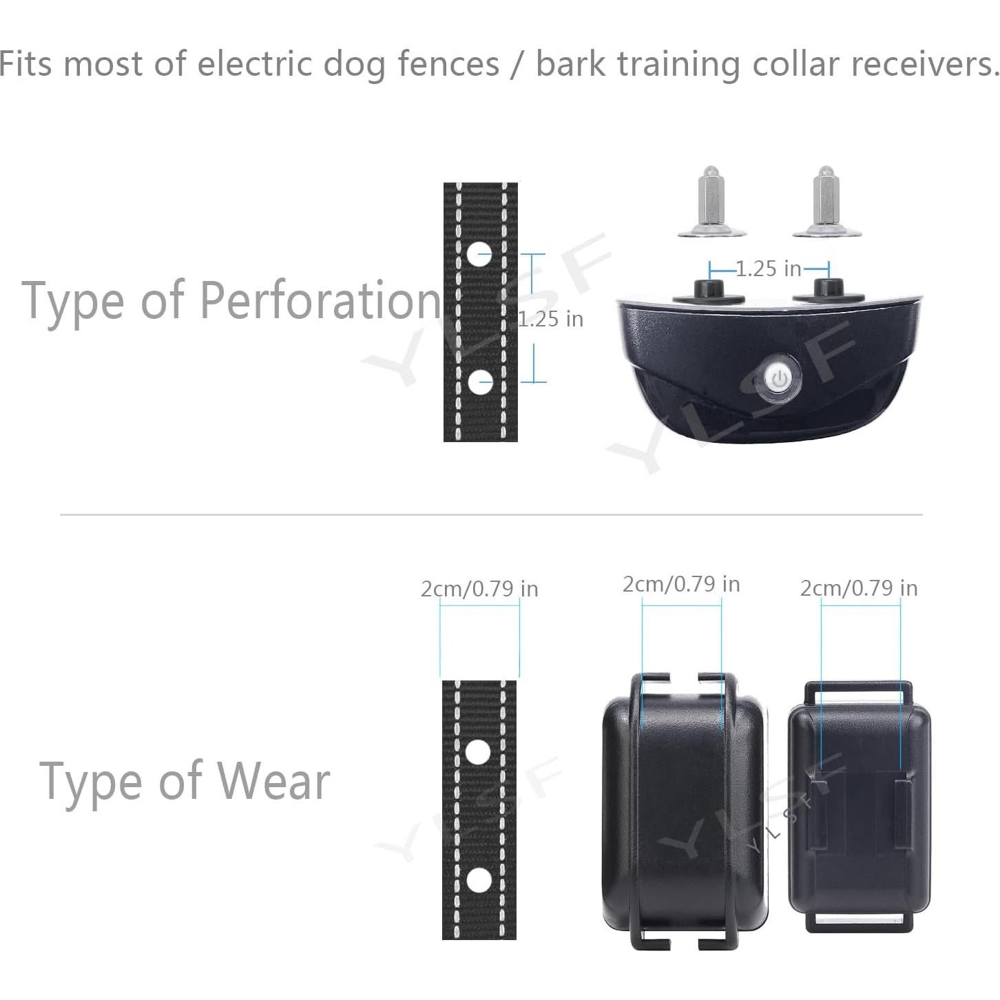 Correa de Nylon para Perros YLSF 2mm 66cm Ajustable Negra