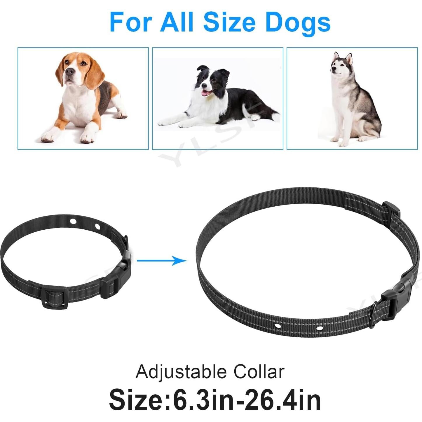 Correa de Nylon para Perros YLSF 2mm 66cm Ajustable Negra