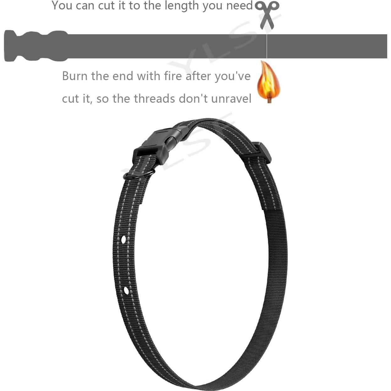 Correa de Nylon para Perros YLSF 2mm 66cm Ajustable Negra