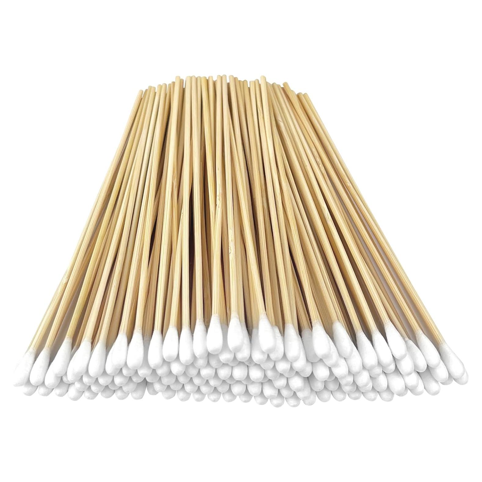 200 Bastones de Algodón Largos de Madera para Maquillaje
